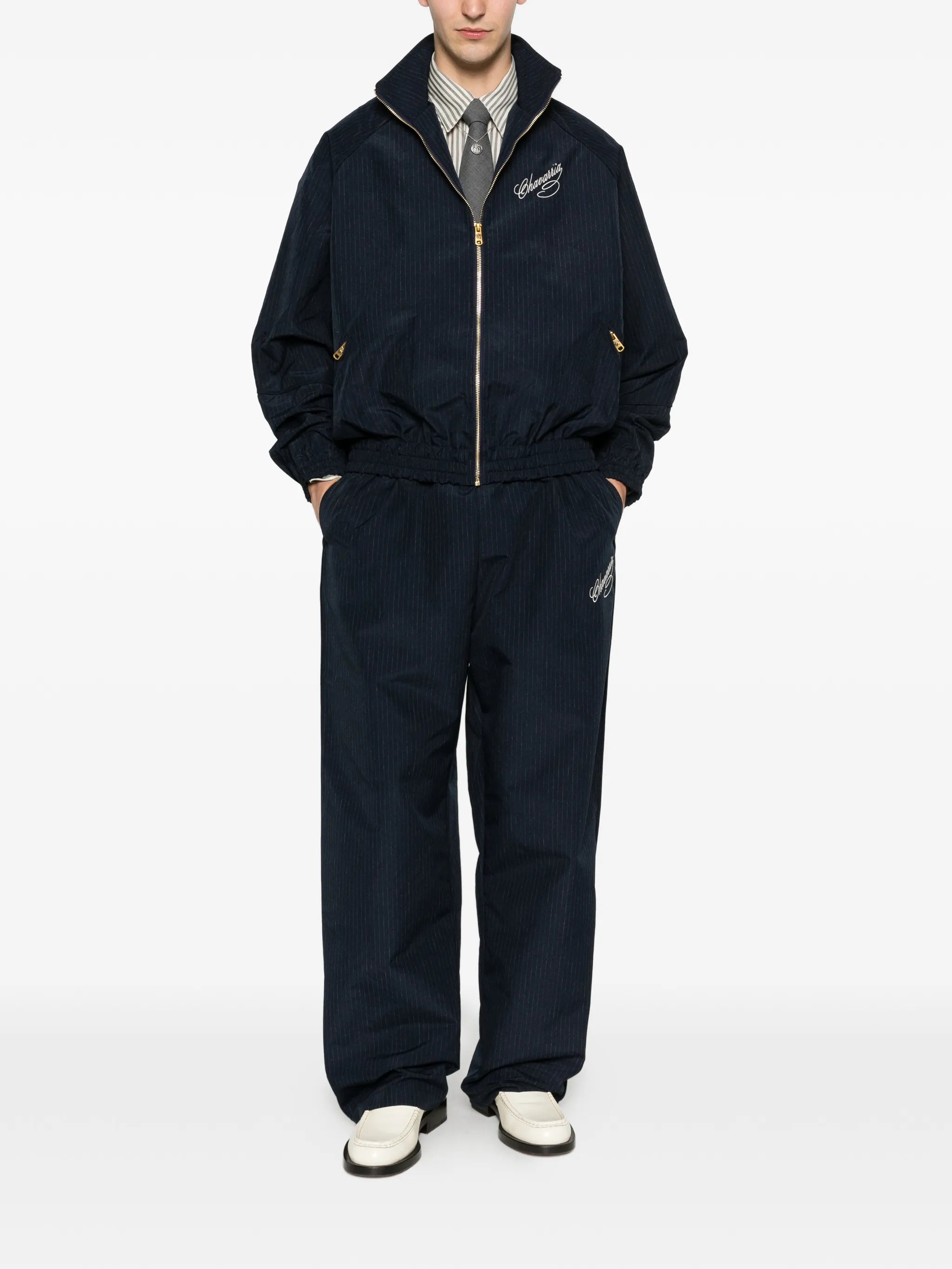 striped-pattern trousers