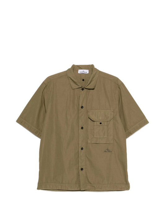 logo-embroidered shirt