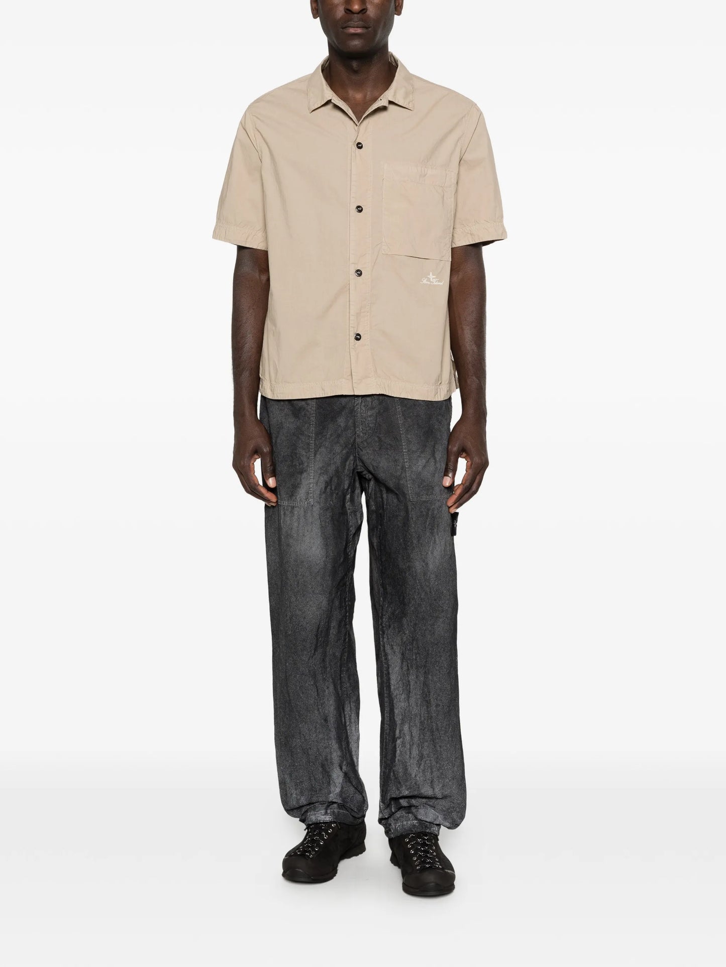 1100006 organic cotton Tela 'Paracadute' comfort-fit short-sleeve shirt with chest pocket