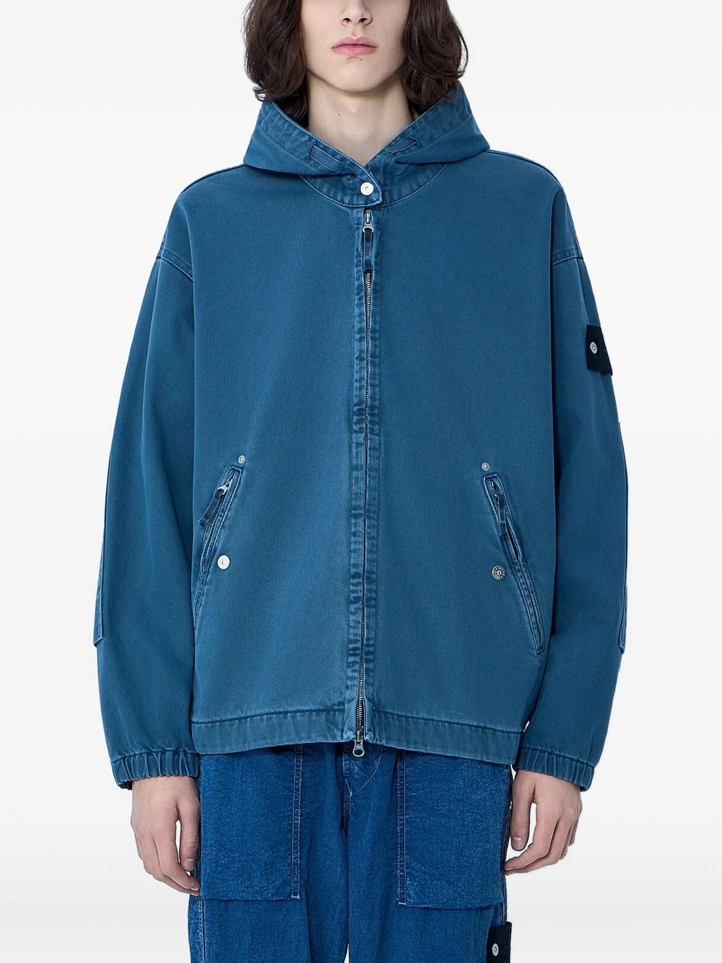 hooded zip-up jacket