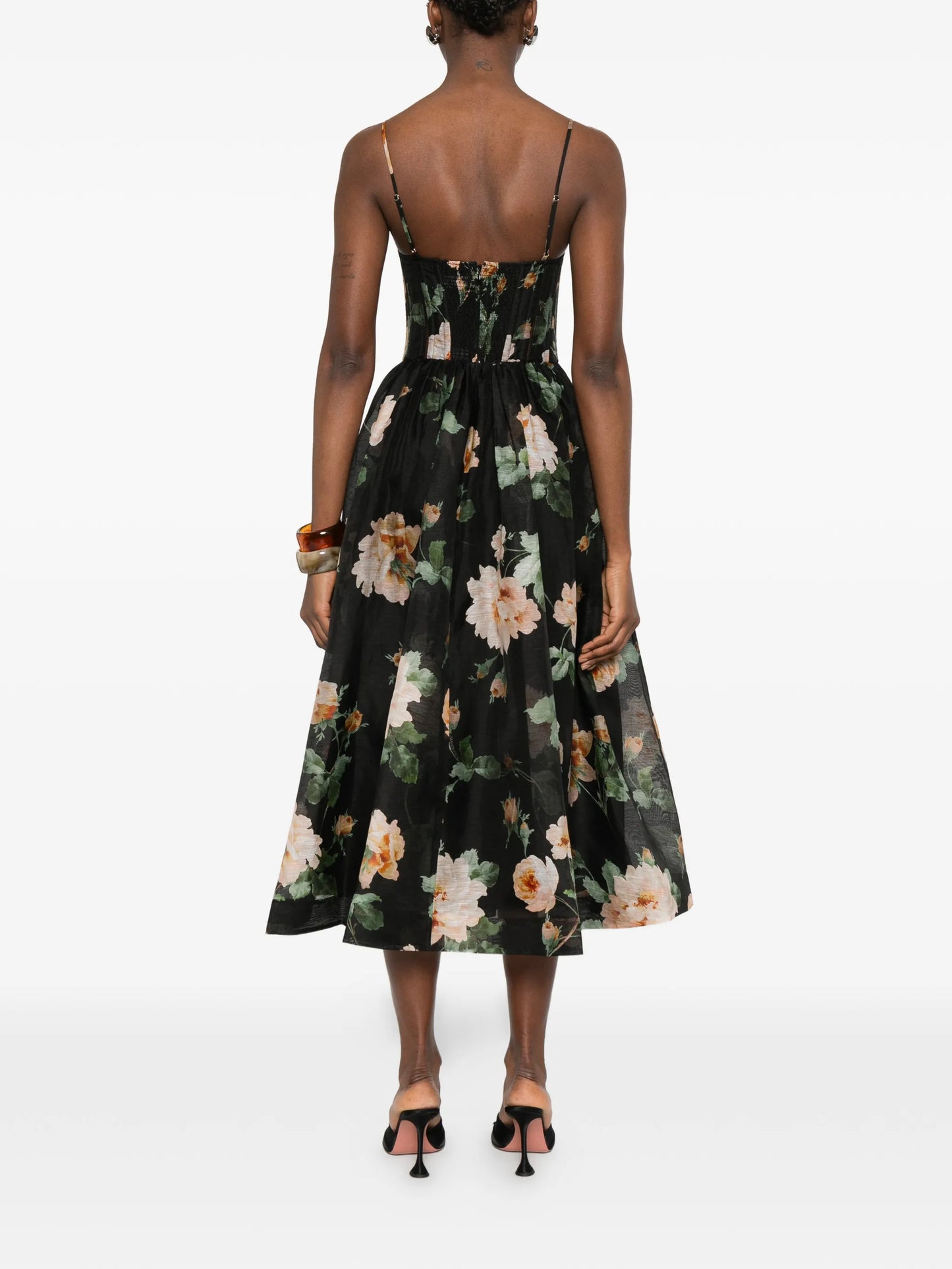 Luna corset floral midi dress