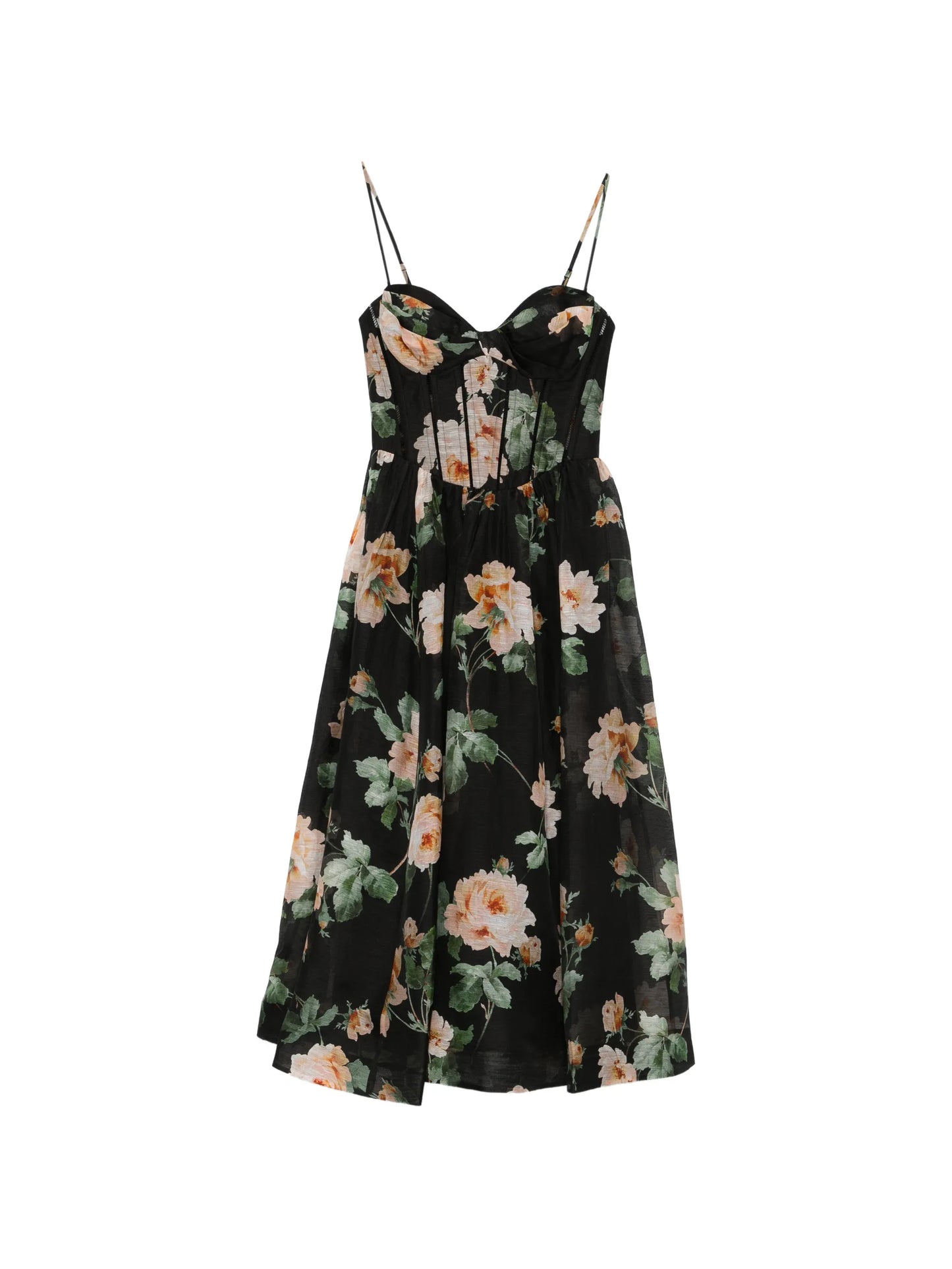 Luna corset floral midi dress