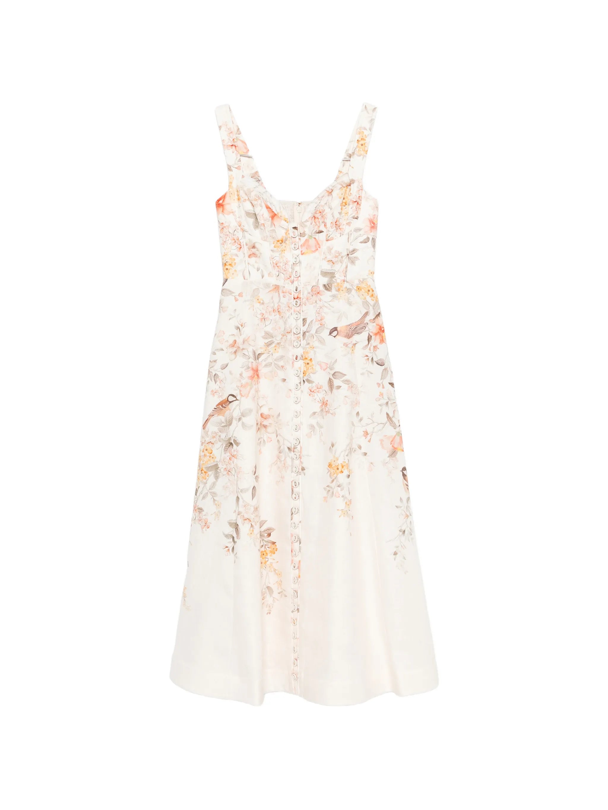 Luna buttoned floral picnic midi dress