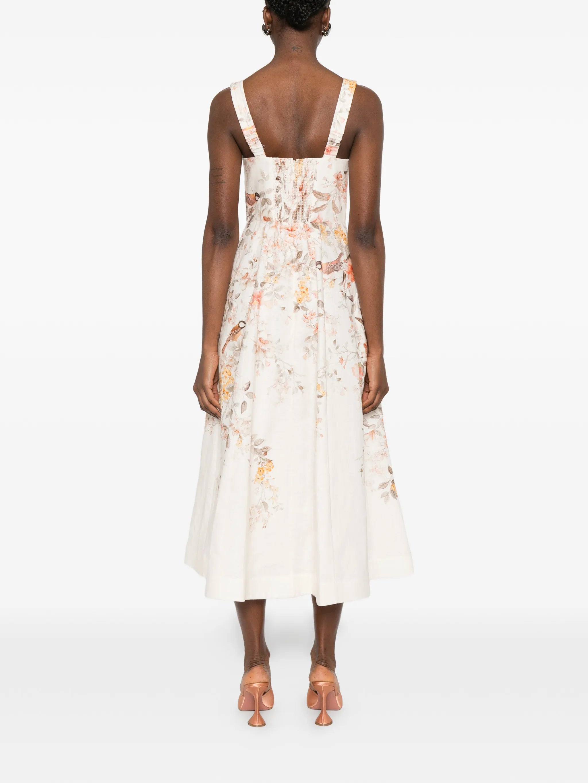 Luna buttoned floral picnic midi dress