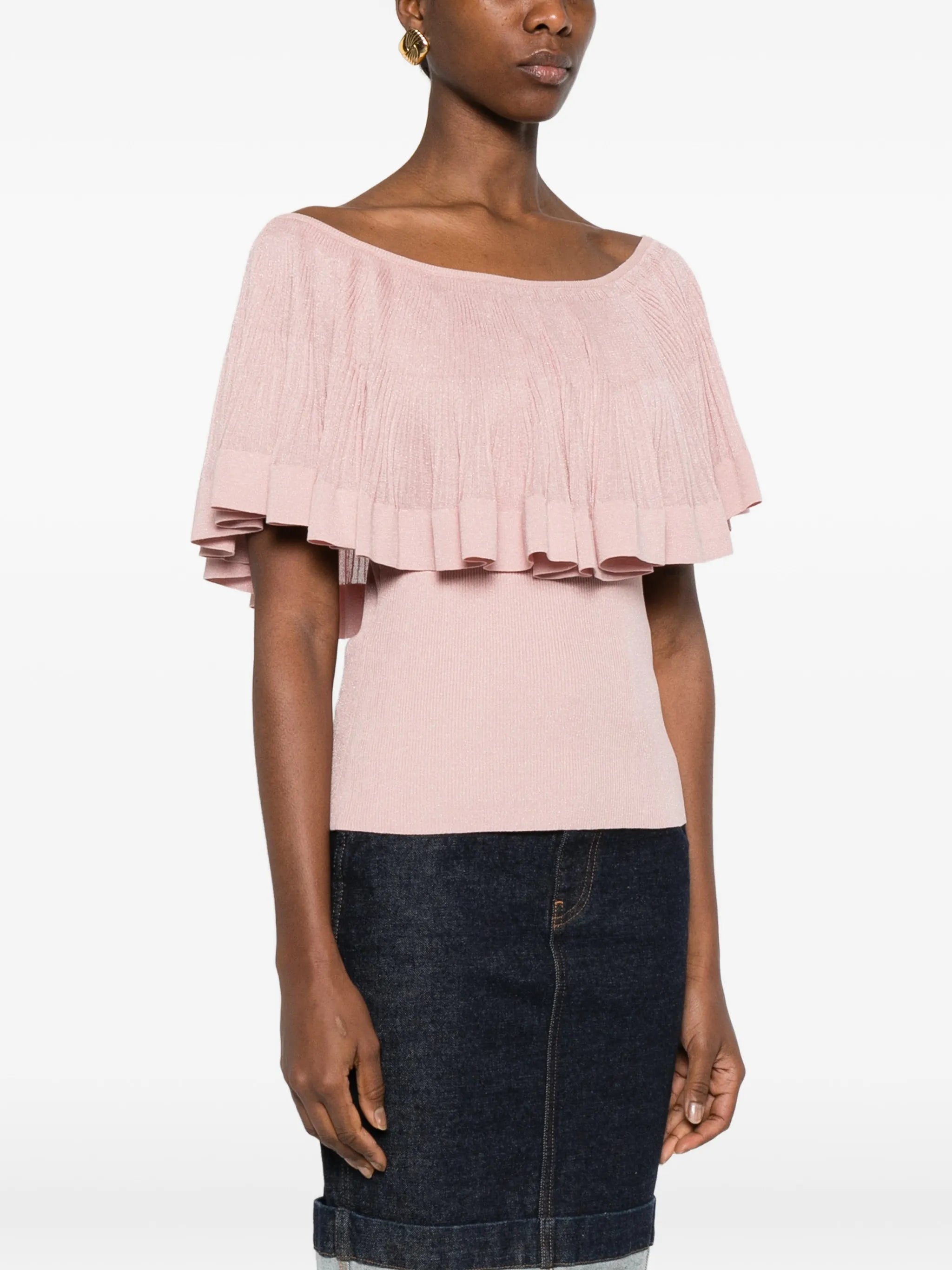 Luna pleated frill top