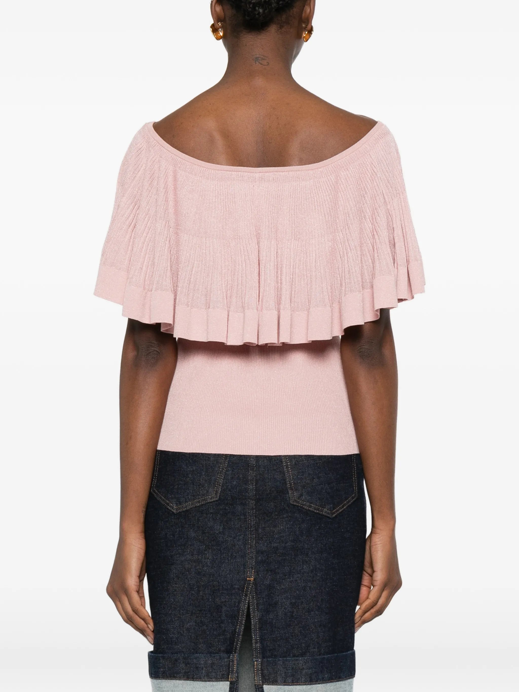 Luna pleated frill top