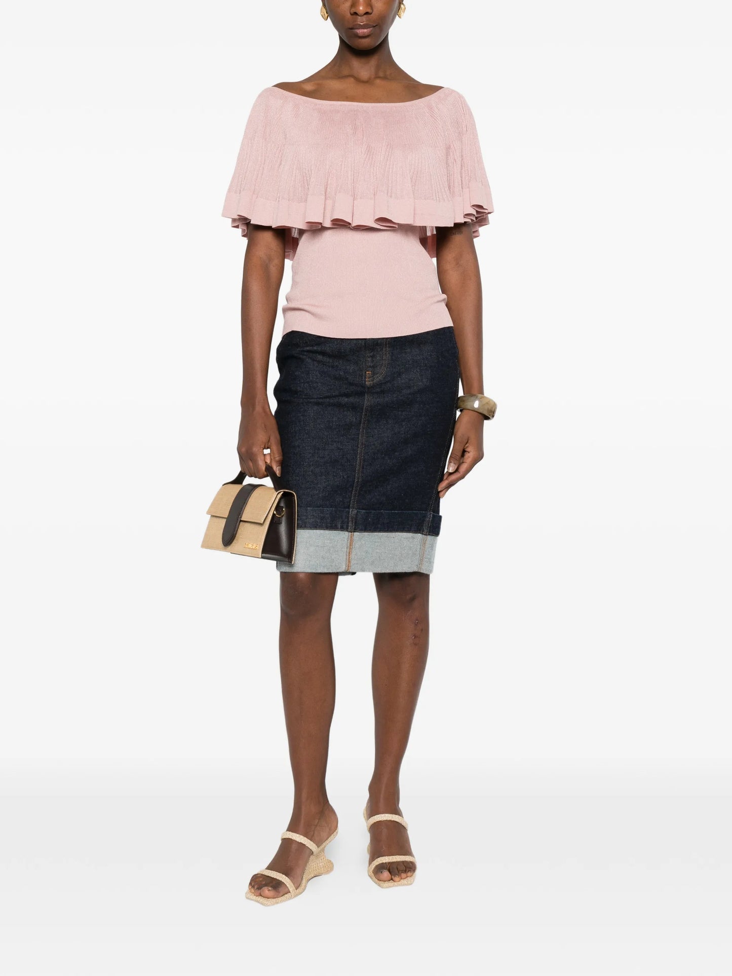 Luna pleated frill top