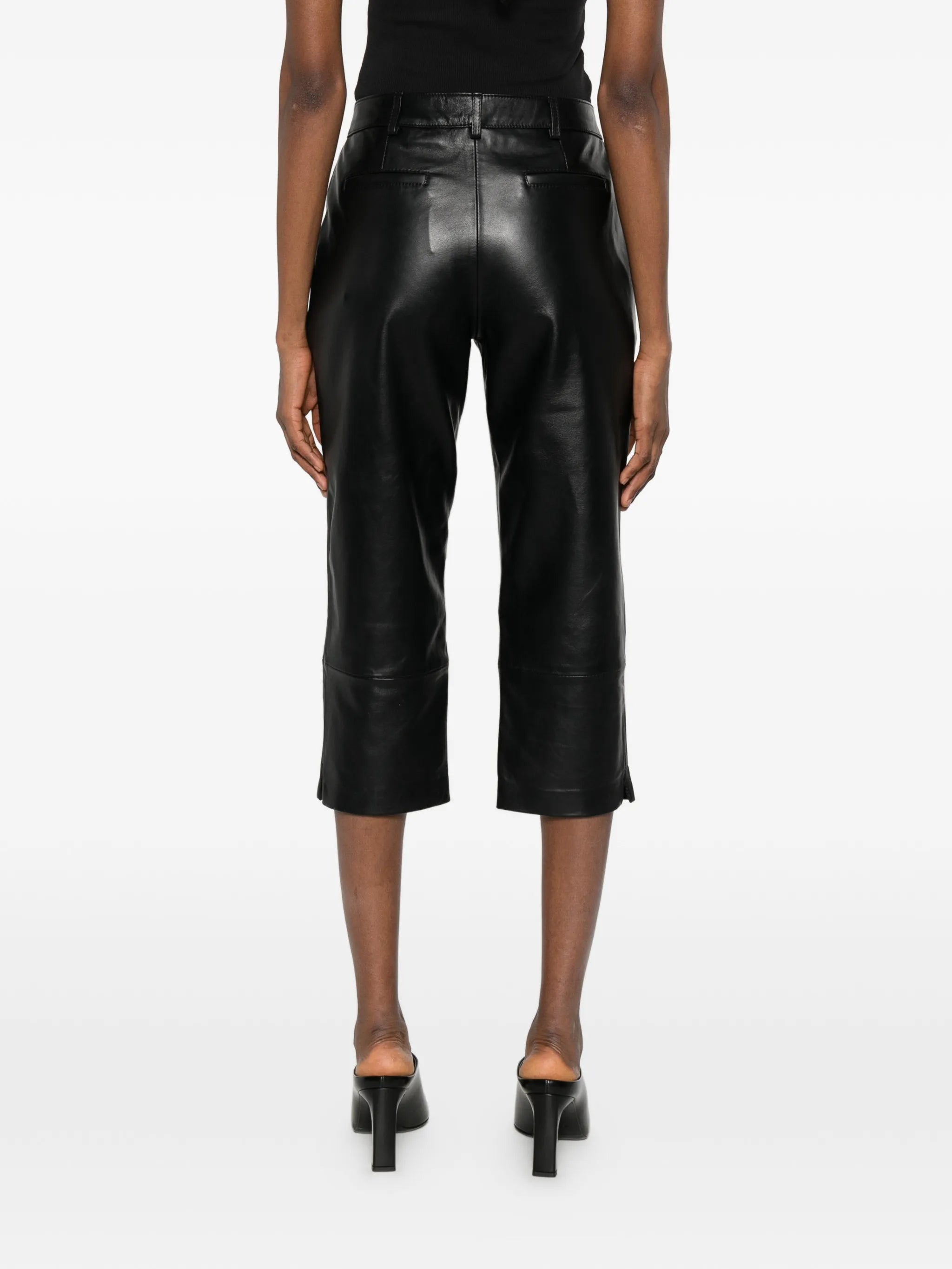 Lior leather capri trousers