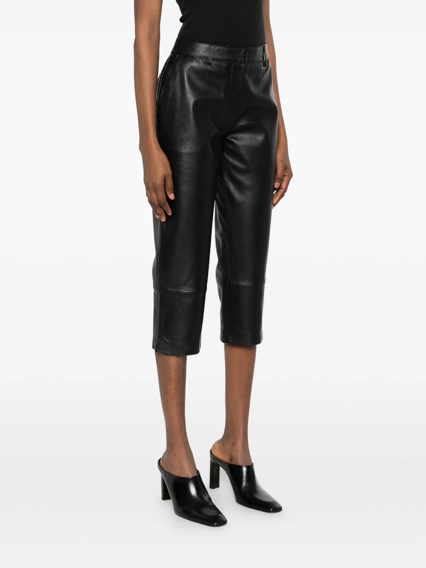 Lior leather capri trousers