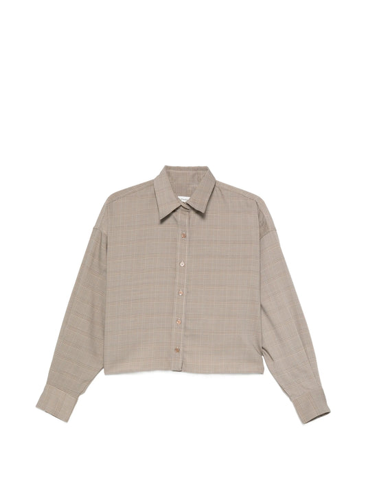 Arlen boxy shirt - beige glen plaid
