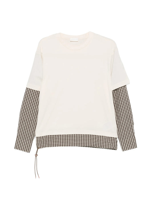 gingham layered T-shirt