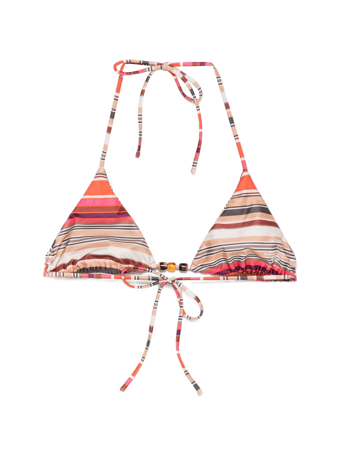 Leone striped-pattern bikini top