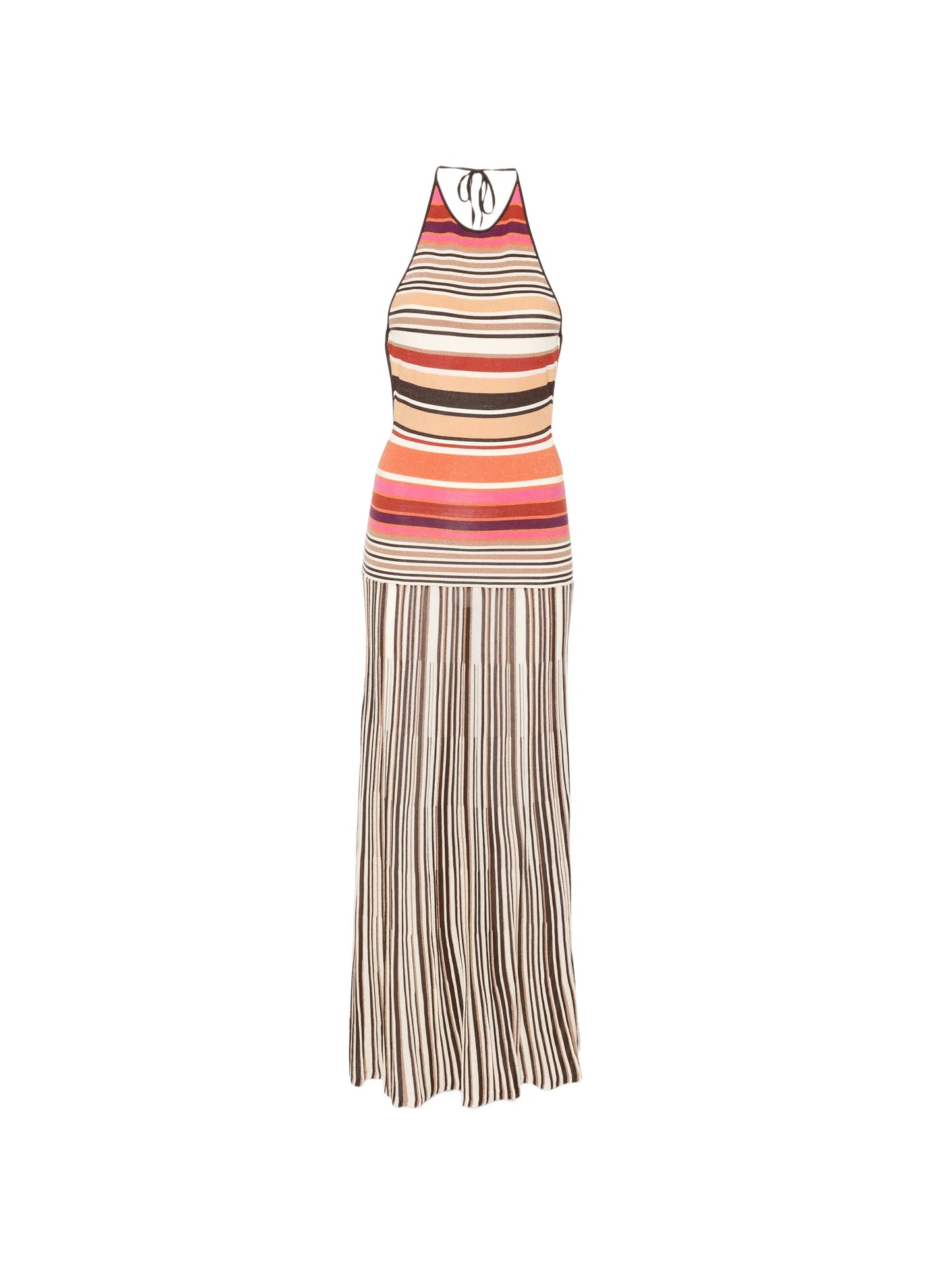 Maretta striped halterneck dress