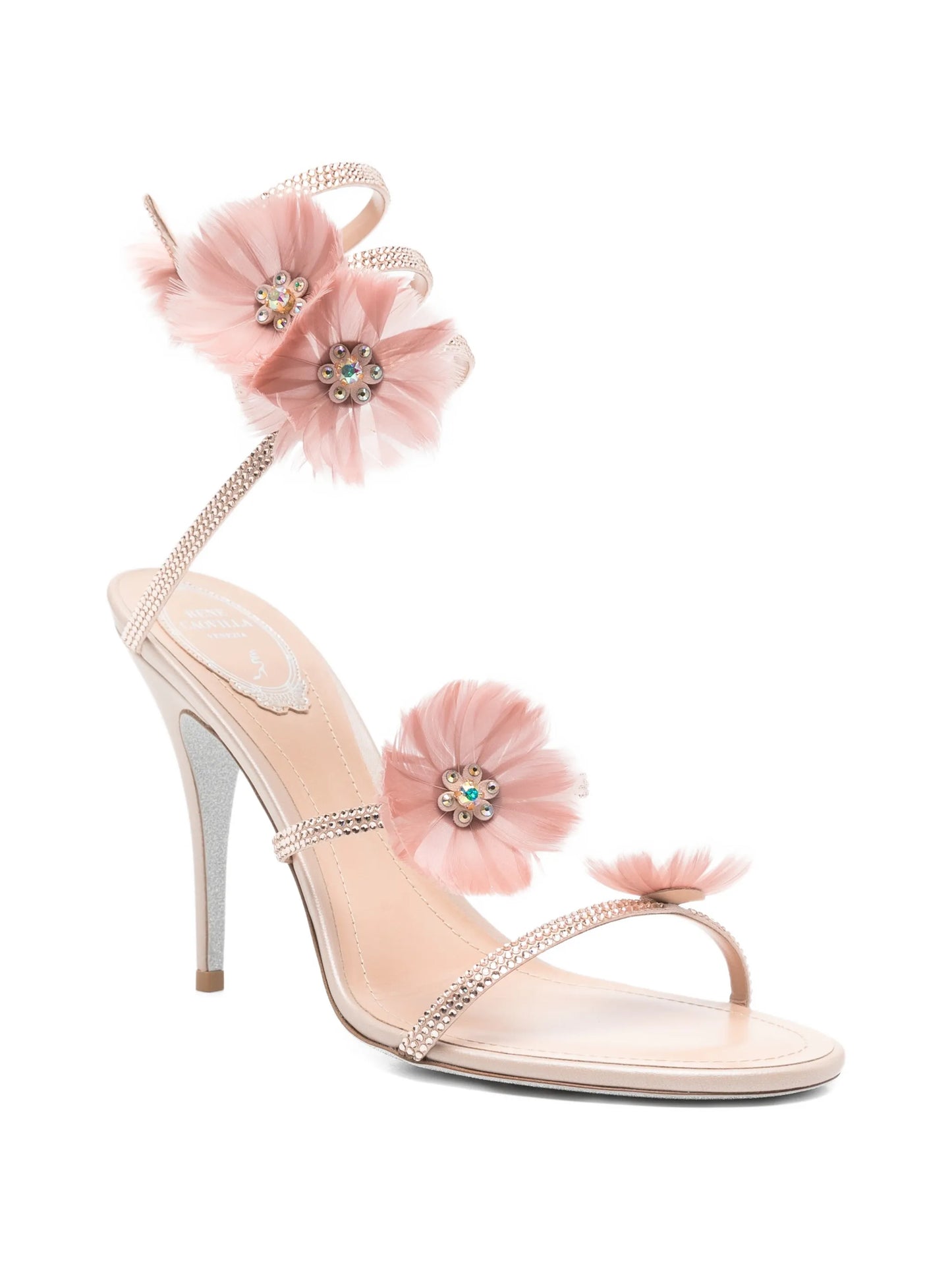 Jolene embellished-flowers heeled sandals