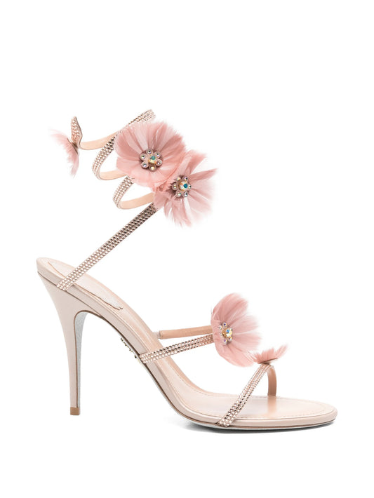Jolene embellished-flowers heeled sandals