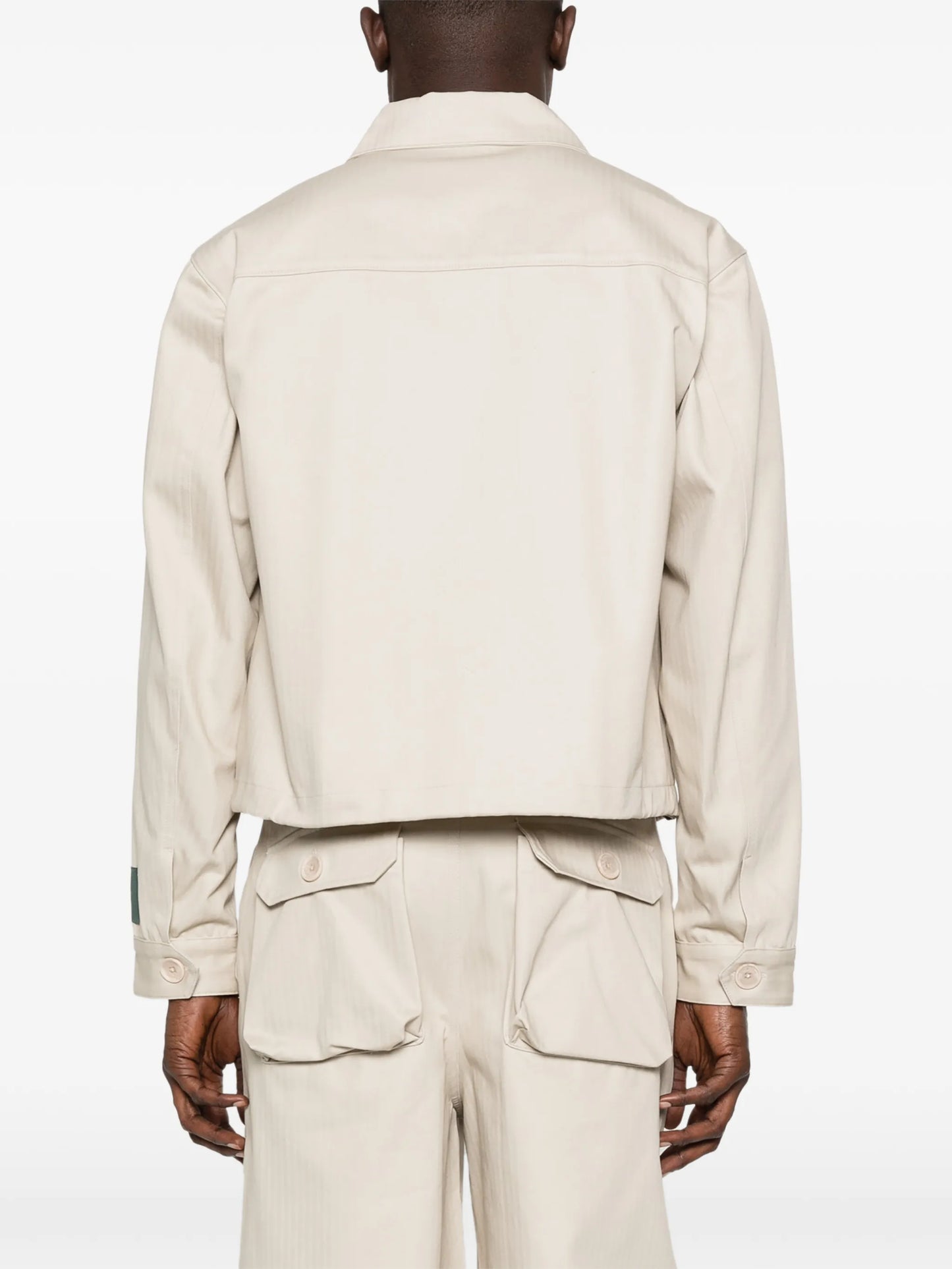 herringbone zip-up jacket