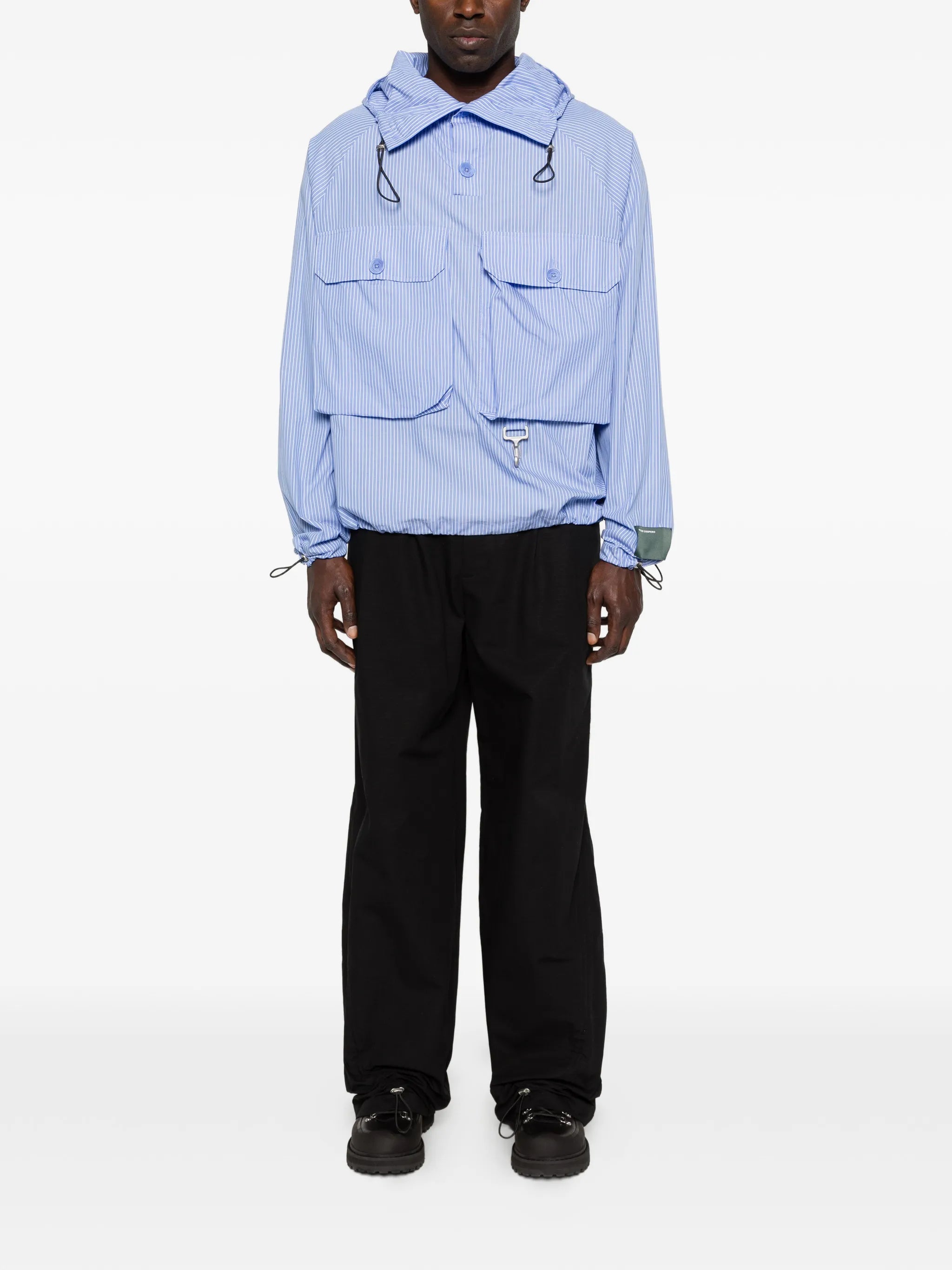 striped hooded jacket