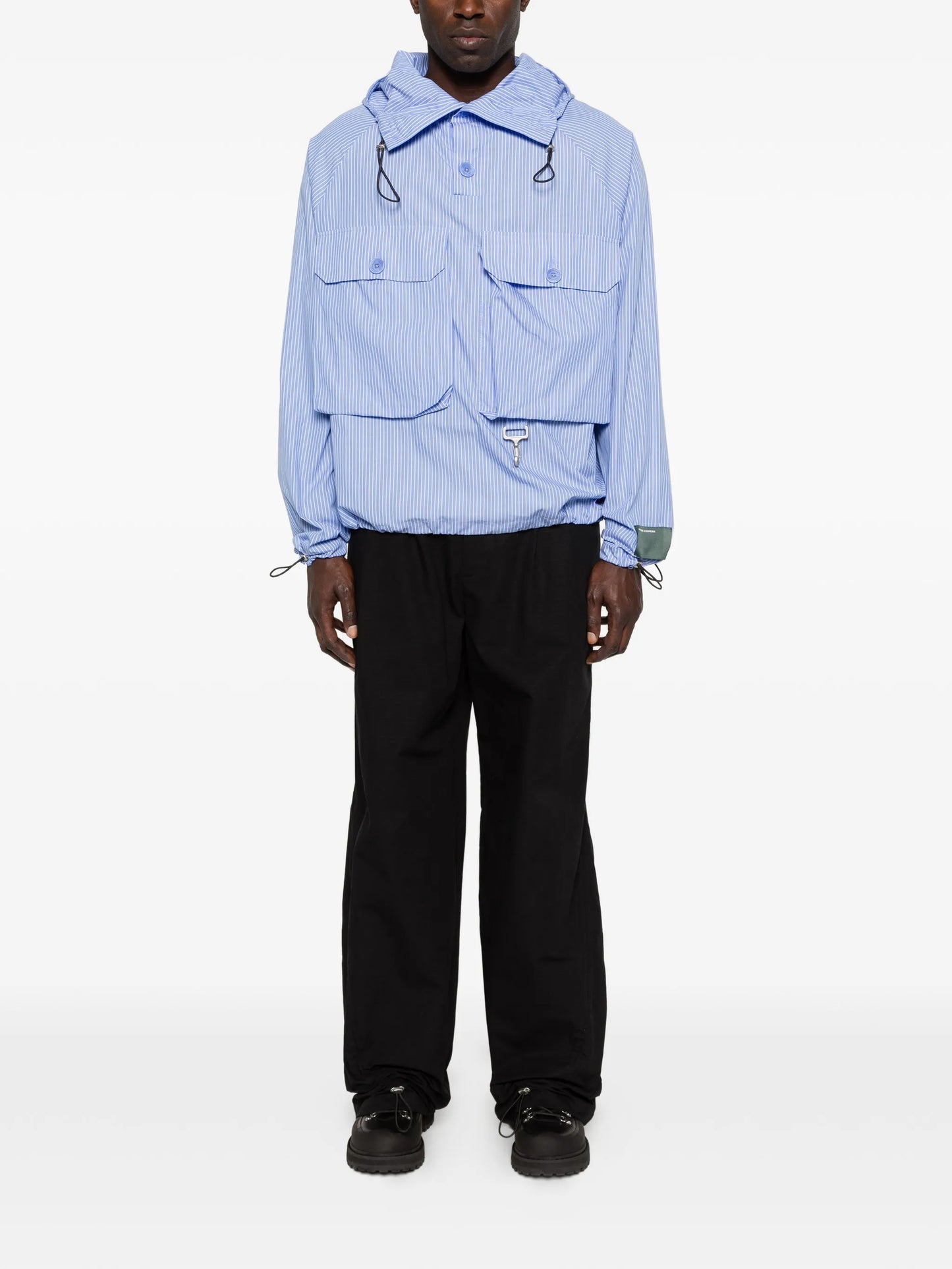 striped hooded jacket