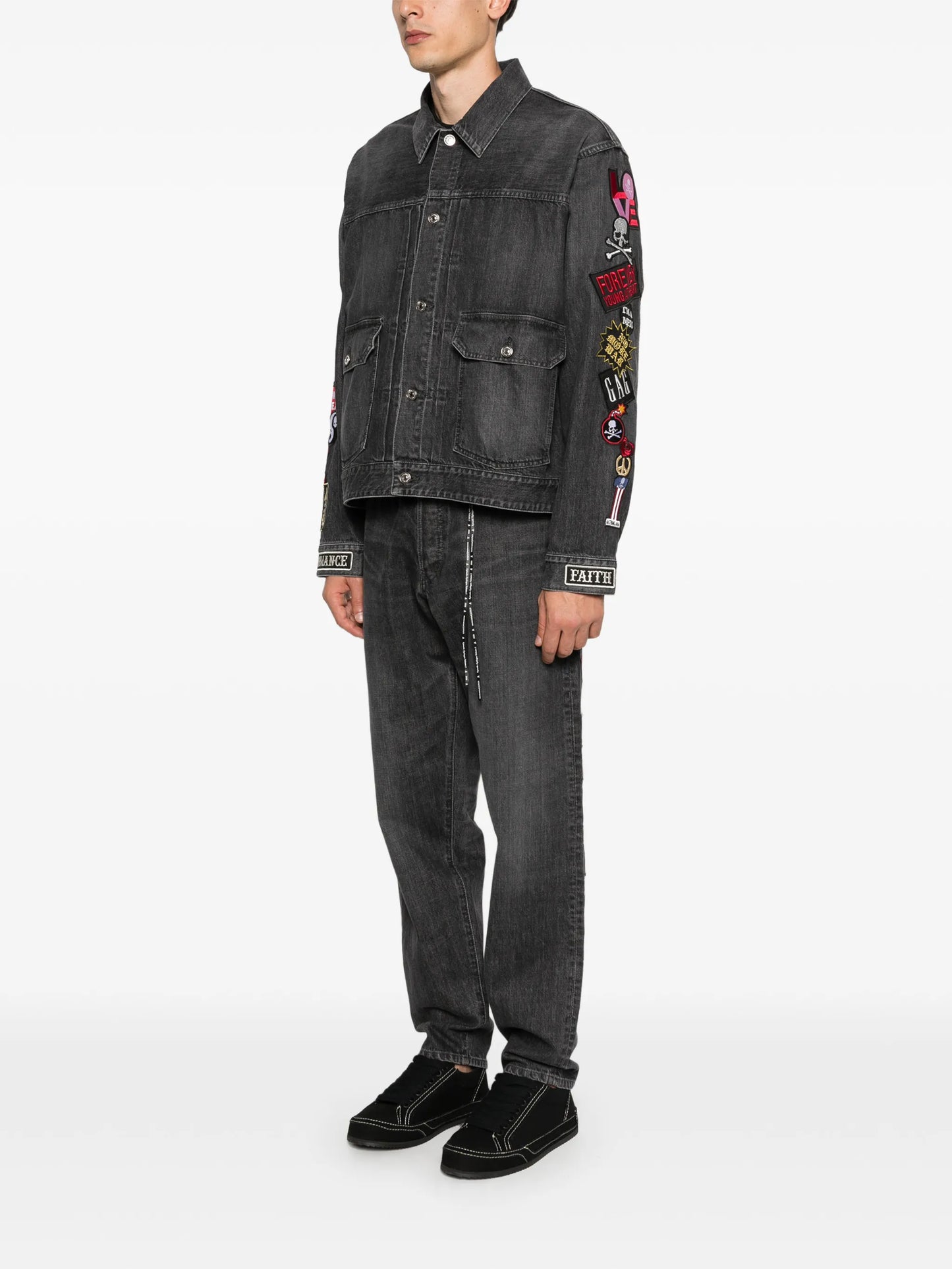 patched denim jacket