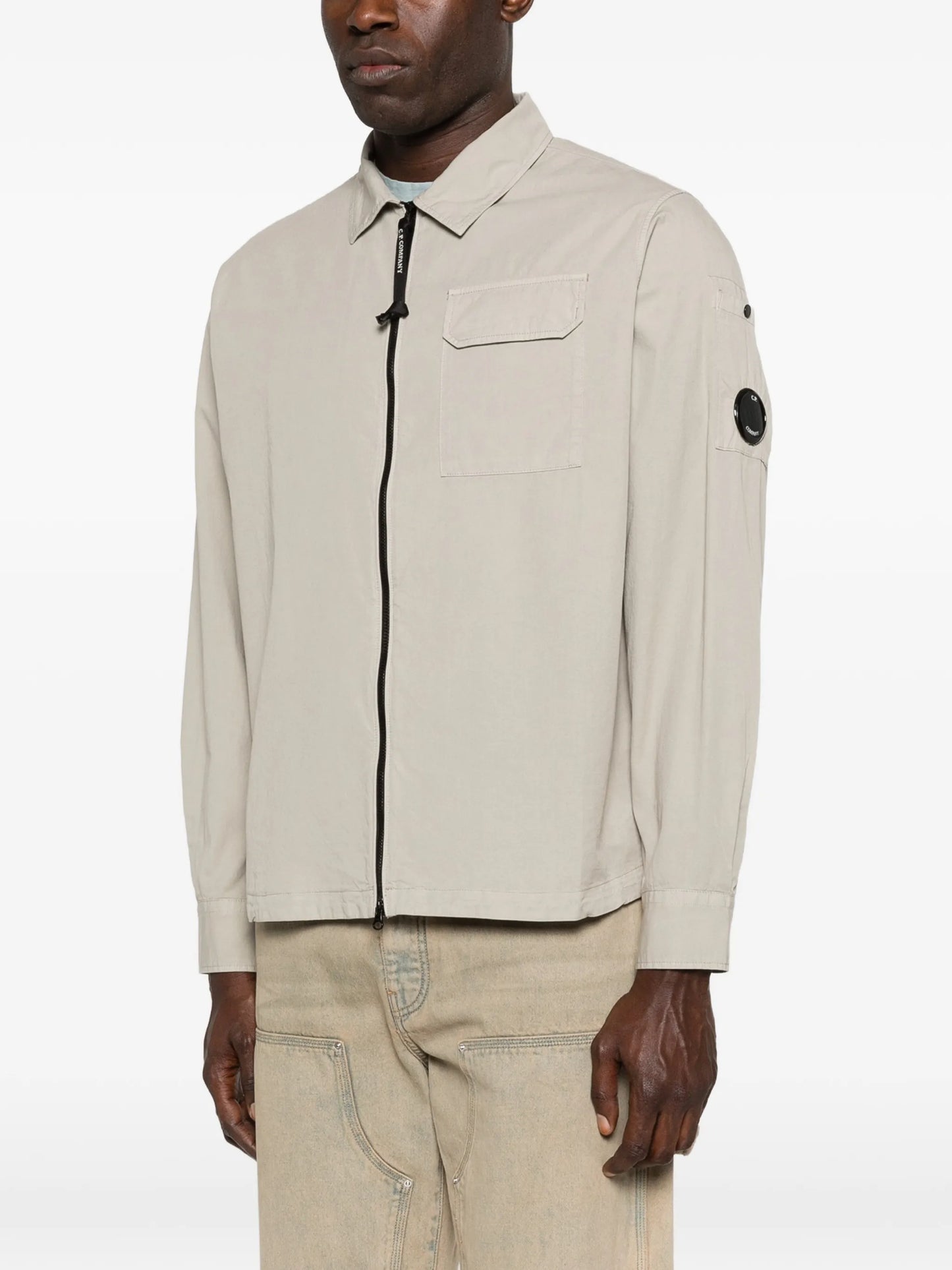 organic gabardine zipped Lens overshirt