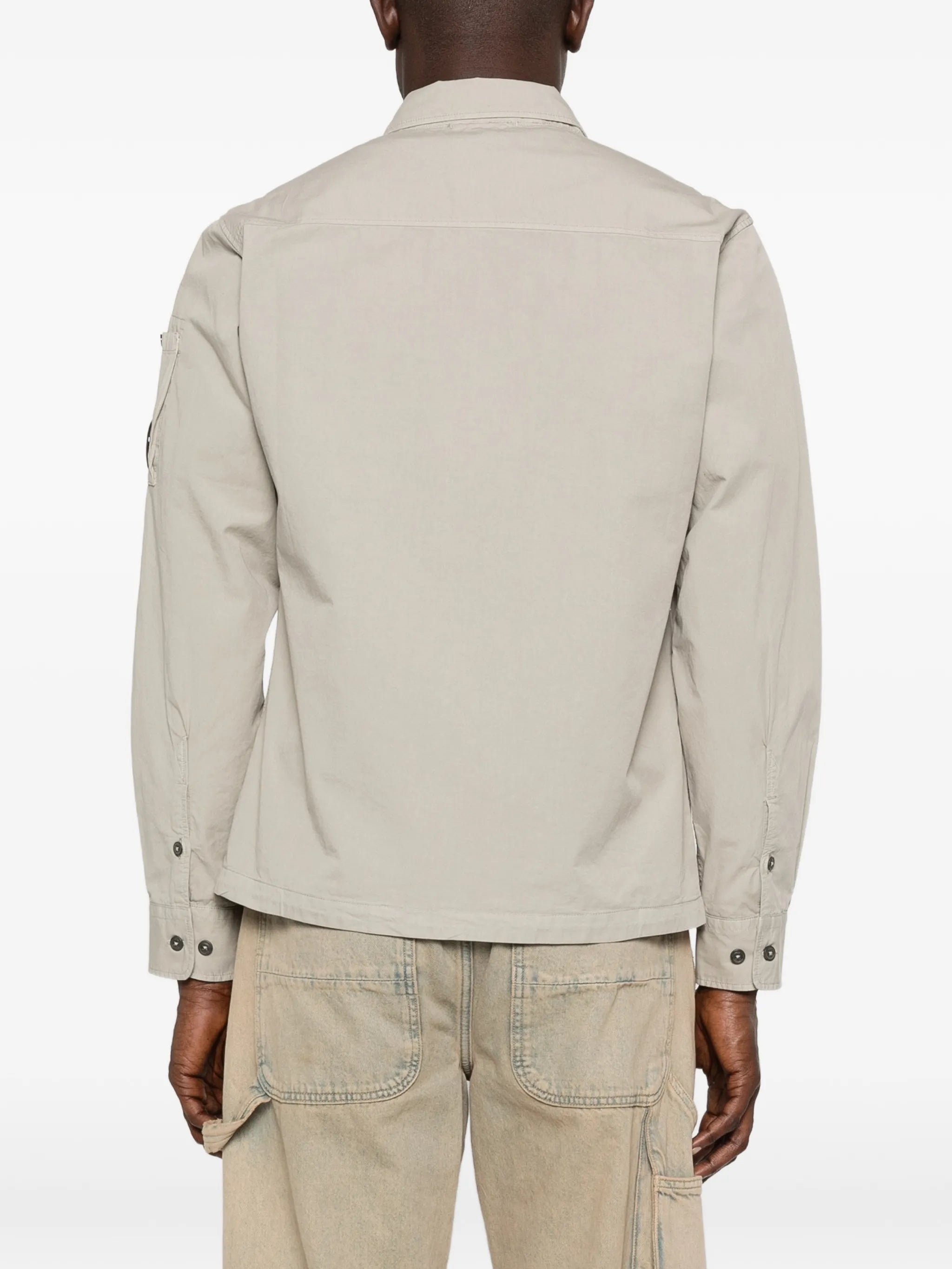 organic gabardine zipped Lens overshirt