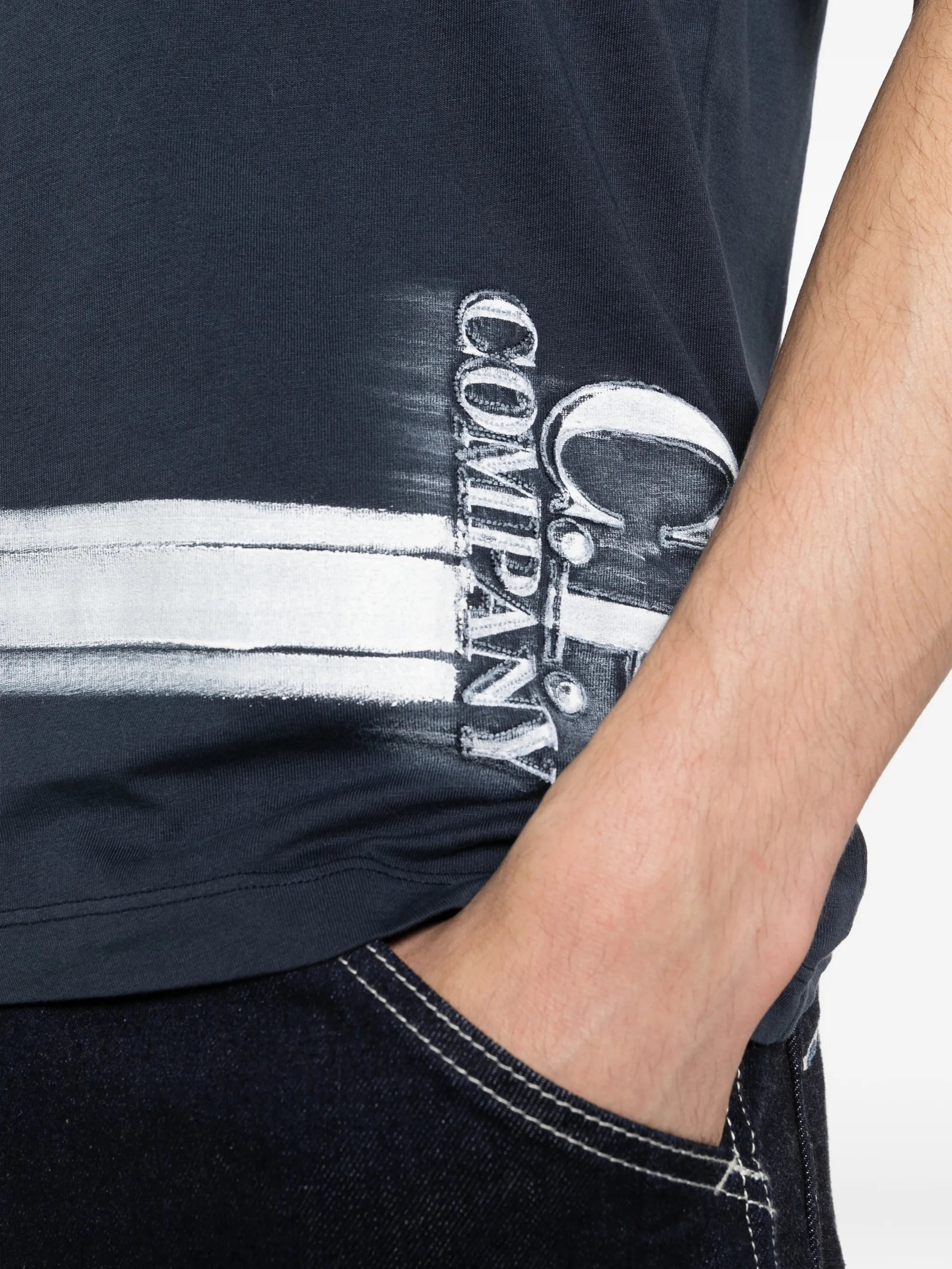 24/1 jersey short-sleeve bottom logo T-shirt