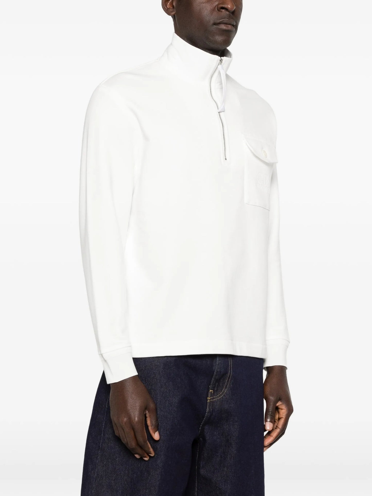 haf-zip chest-pocket sweatshirt