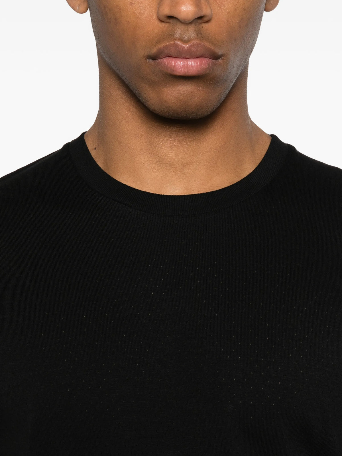 perforated rib T-shirt