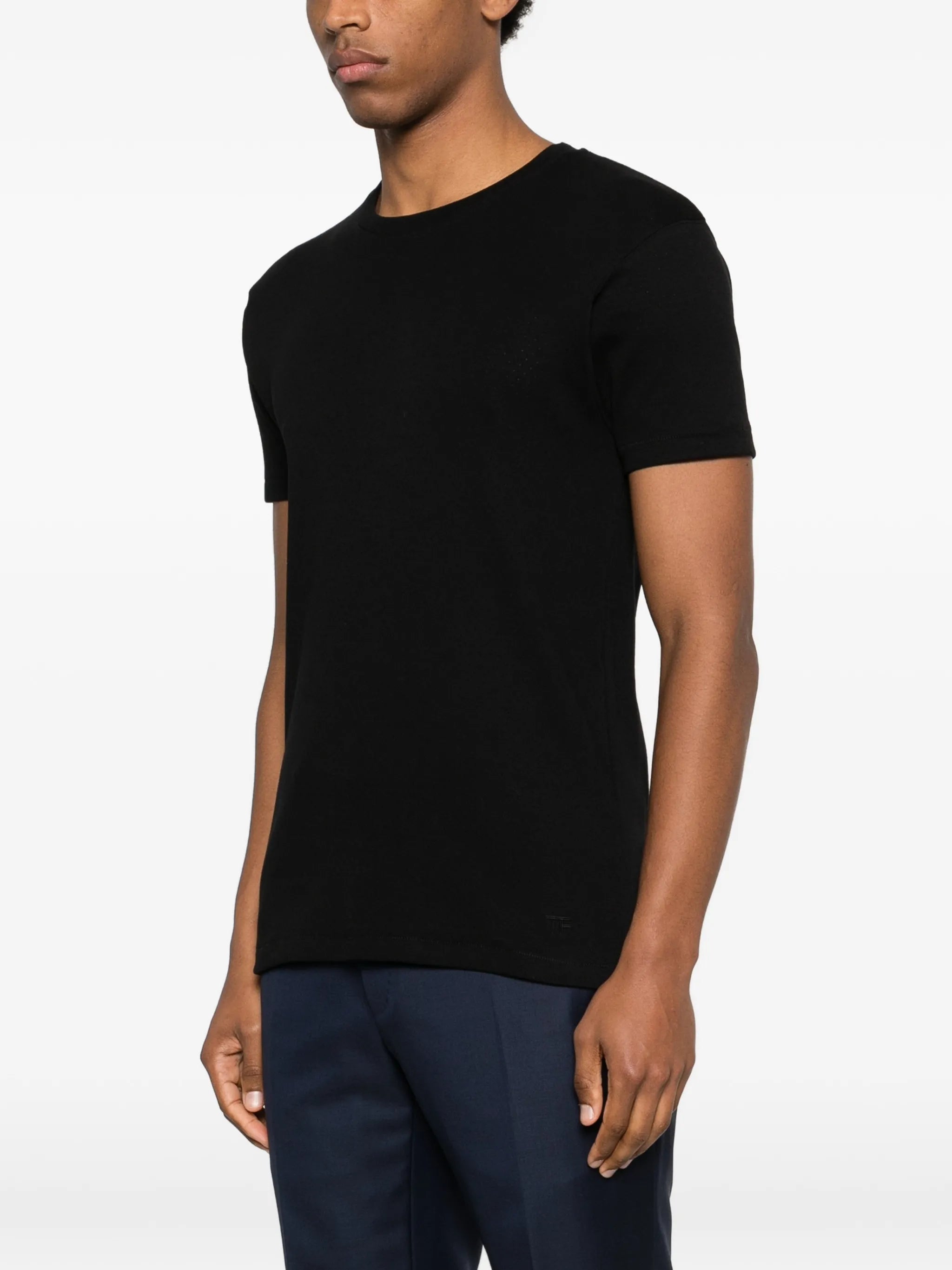 perforated rib T-shirt