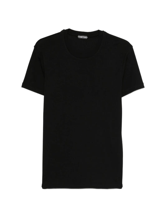 perforated crew-neck T-shirt