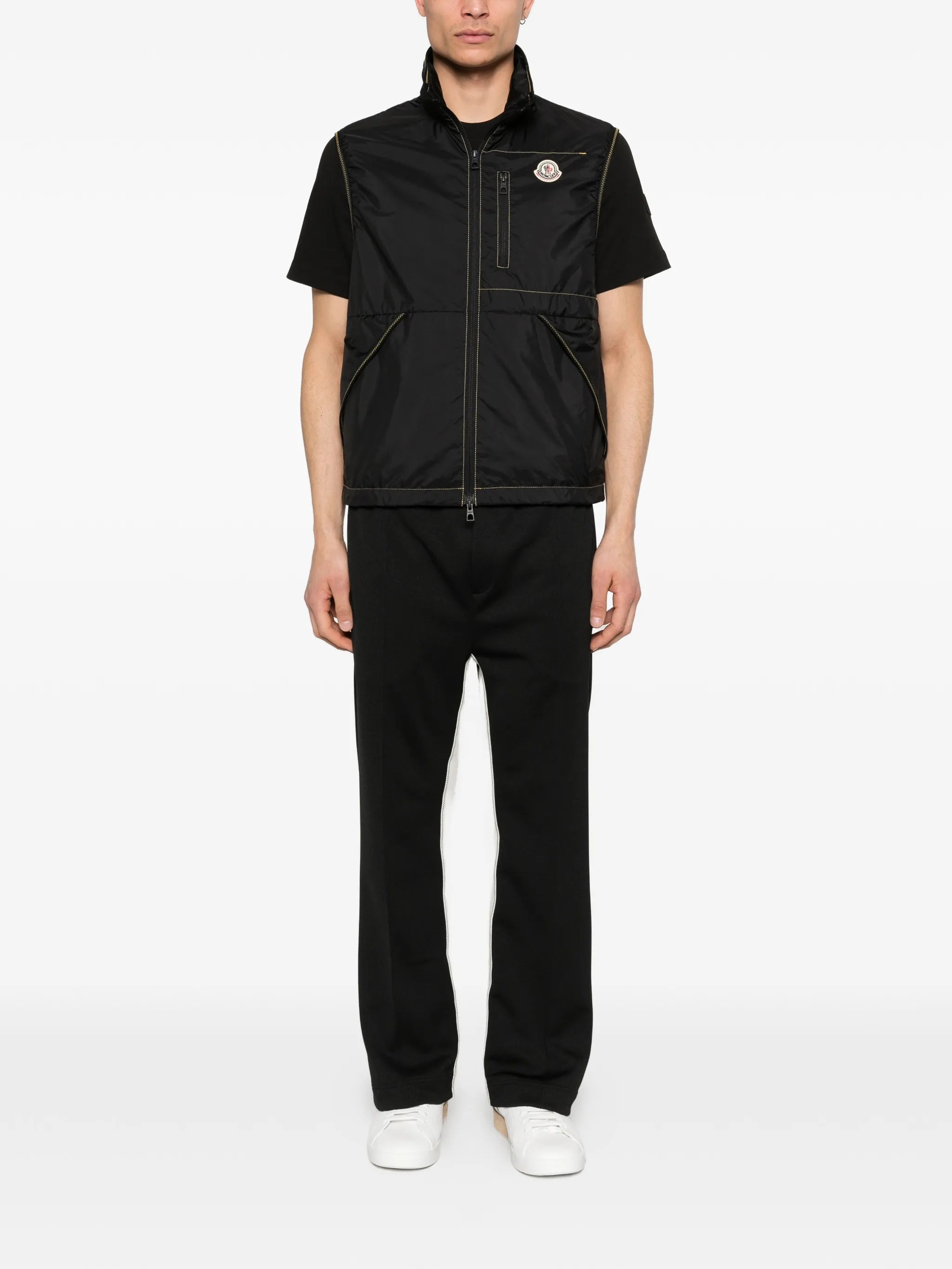 contrast stitch vest