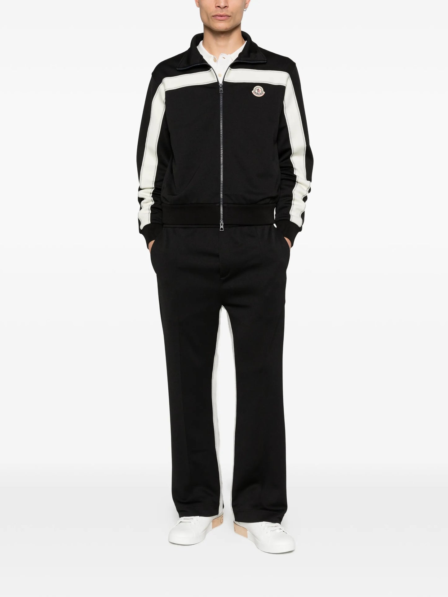 contrast panel trousers