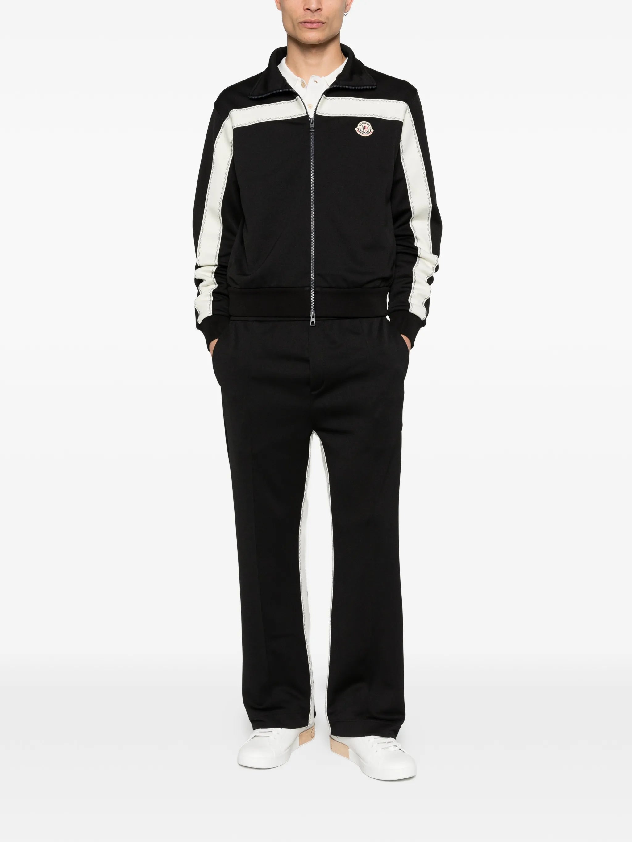 topstitched track pants