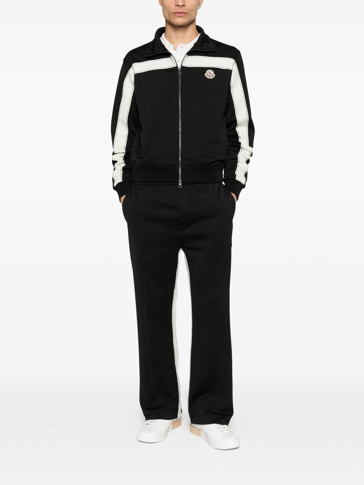topstitched track pants
