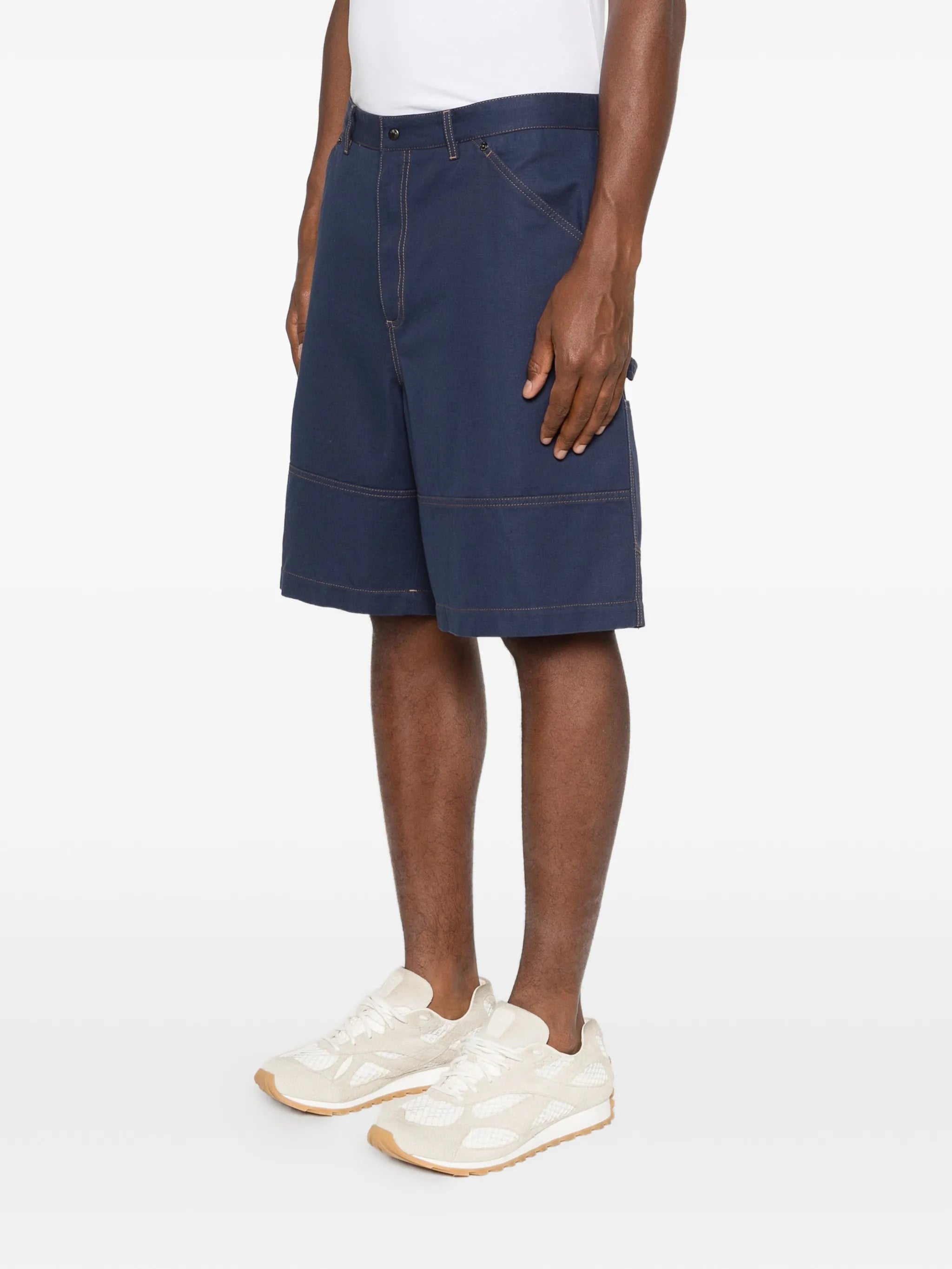 linen & cotton gabardine cargo shorts