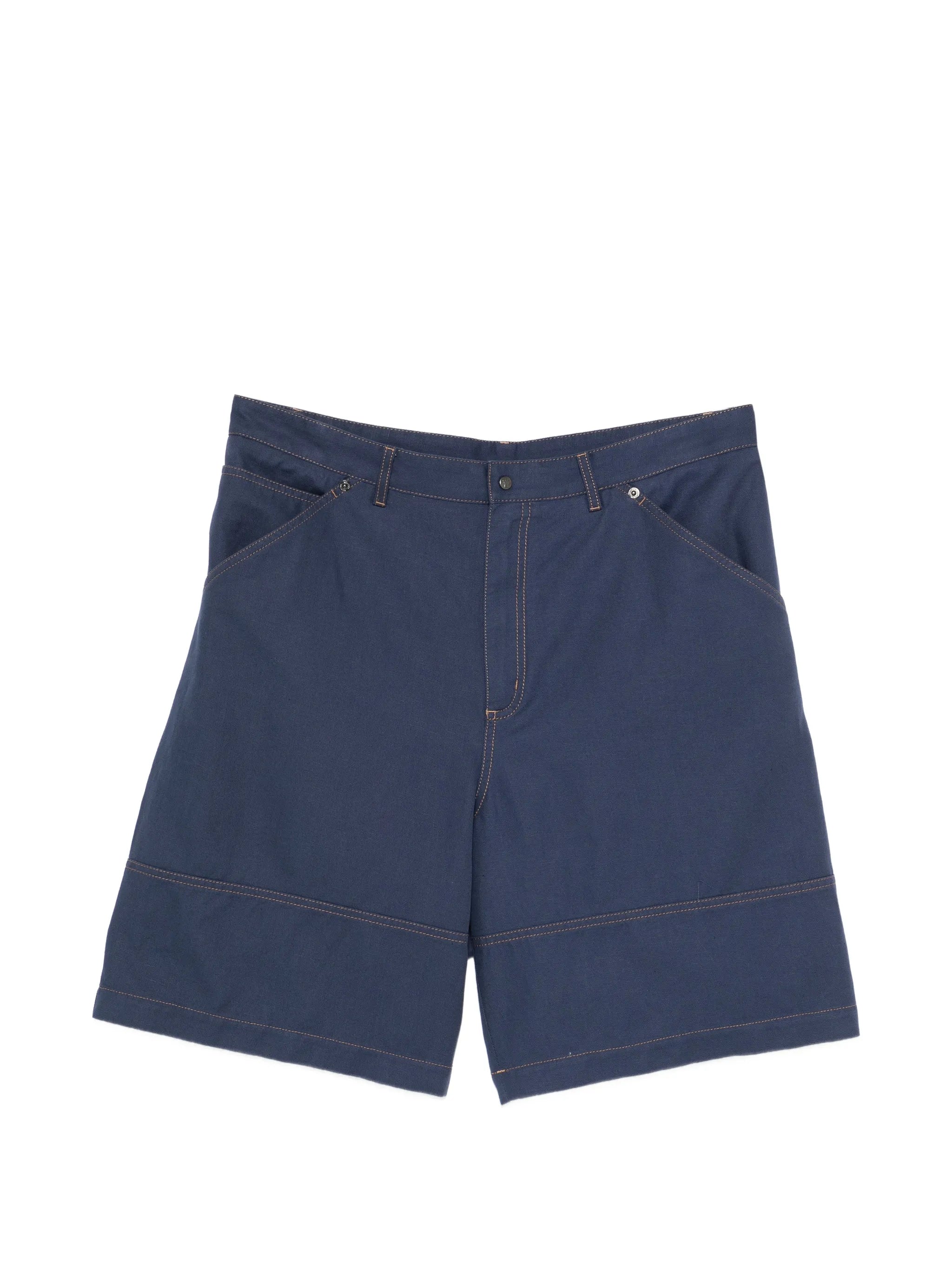 contrast-stitching cargo shorts