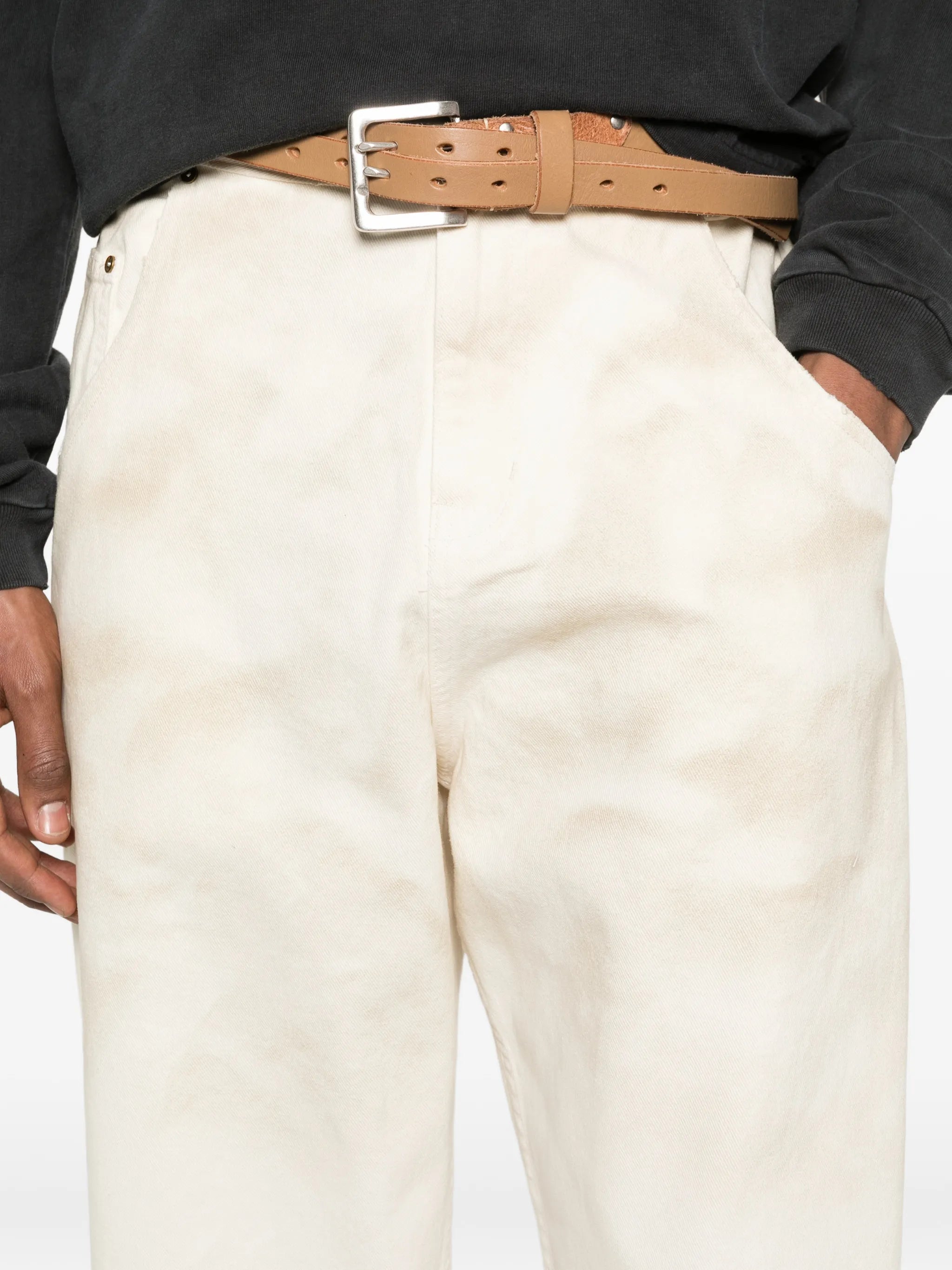 button-fastening jeans