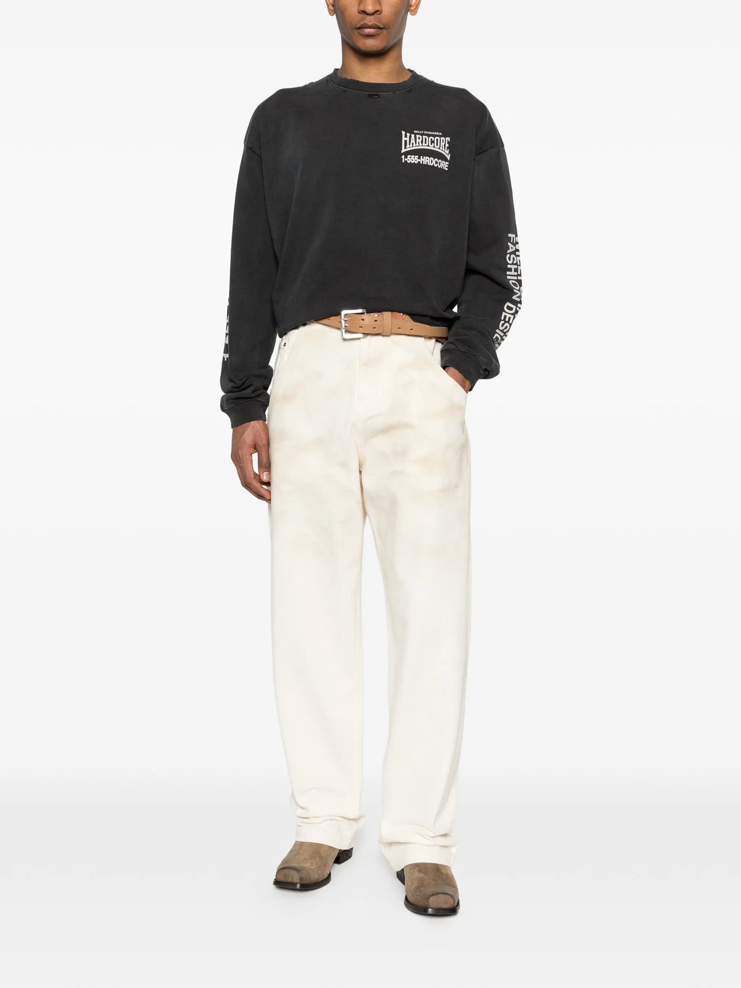 button-fastening jeans