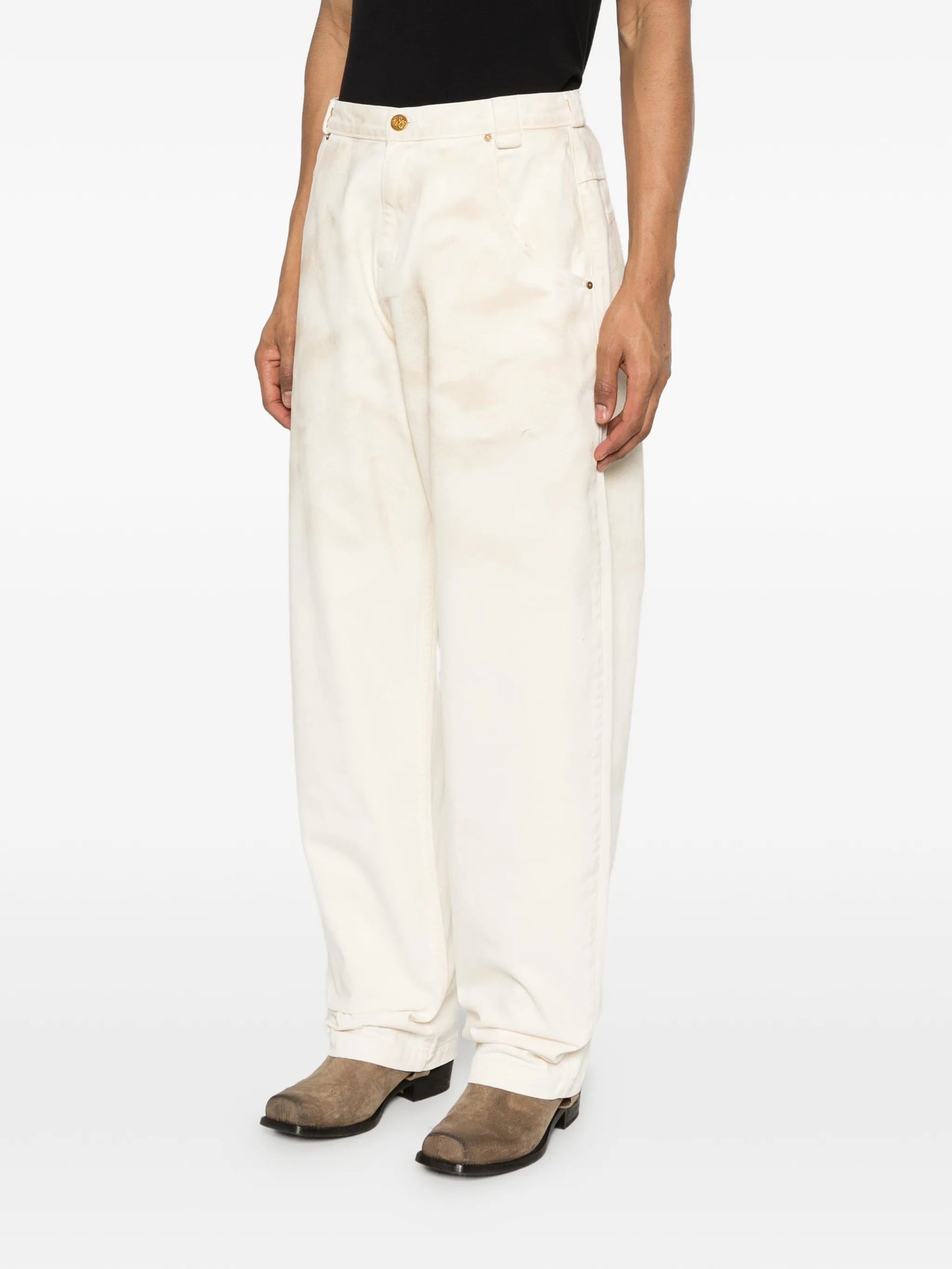 button-fastening jeans