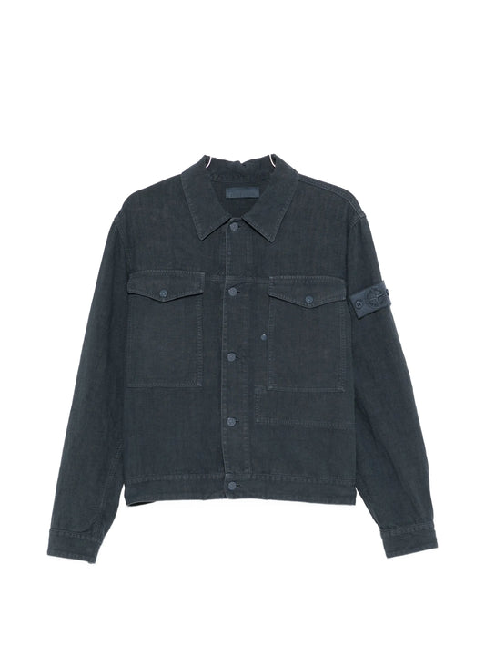 buttoned flap-pocket jacket