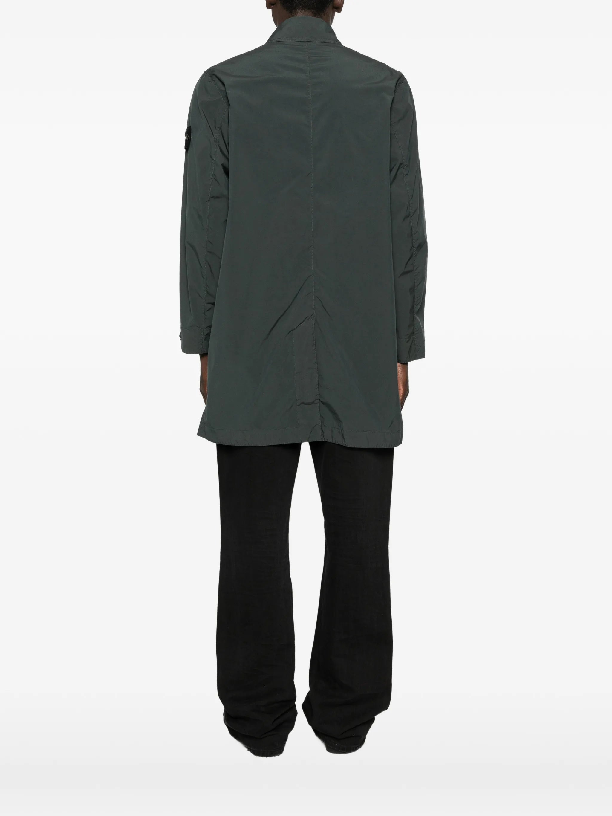 button pocket long parka coat