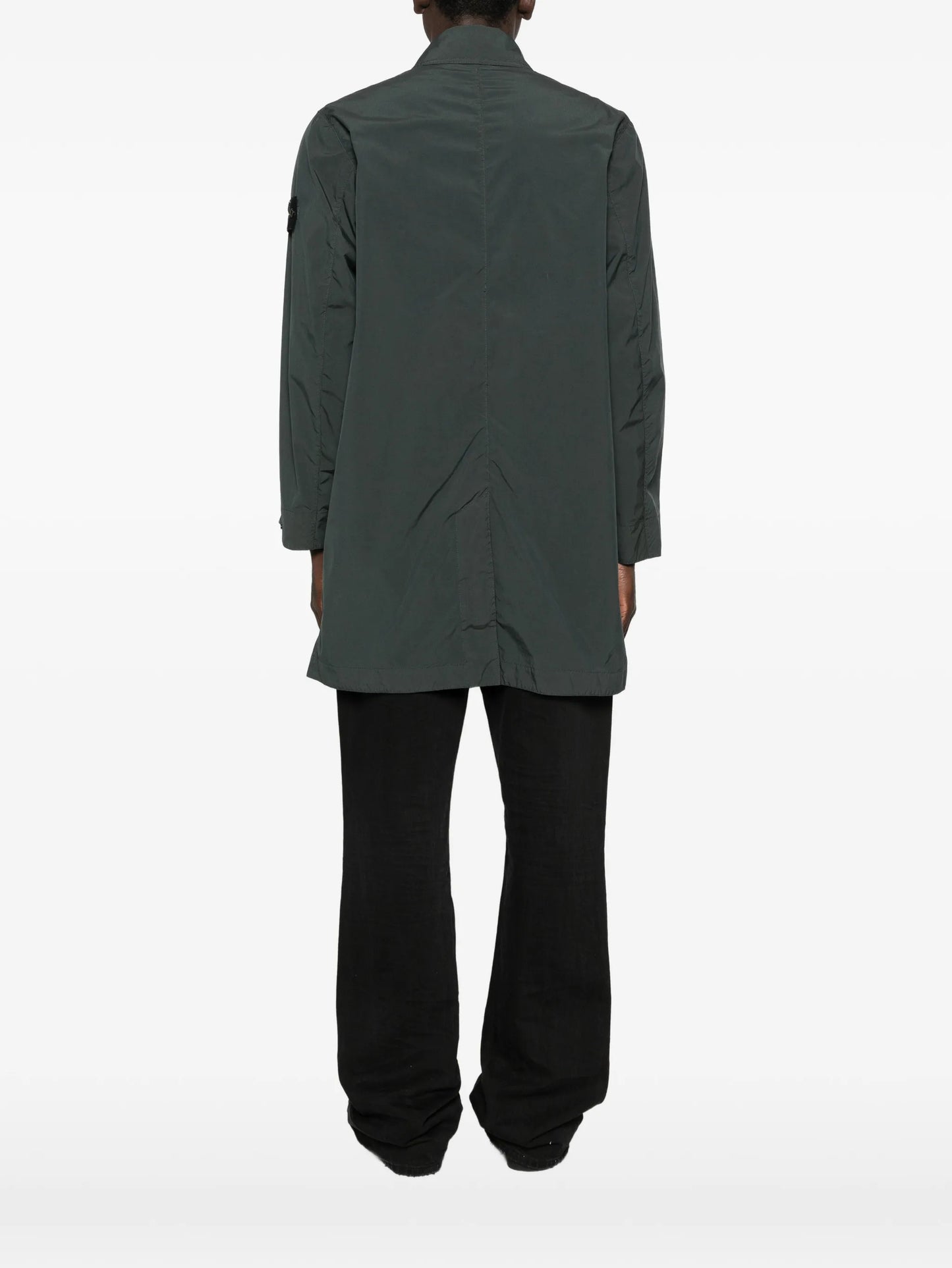 button pocket long parka coat