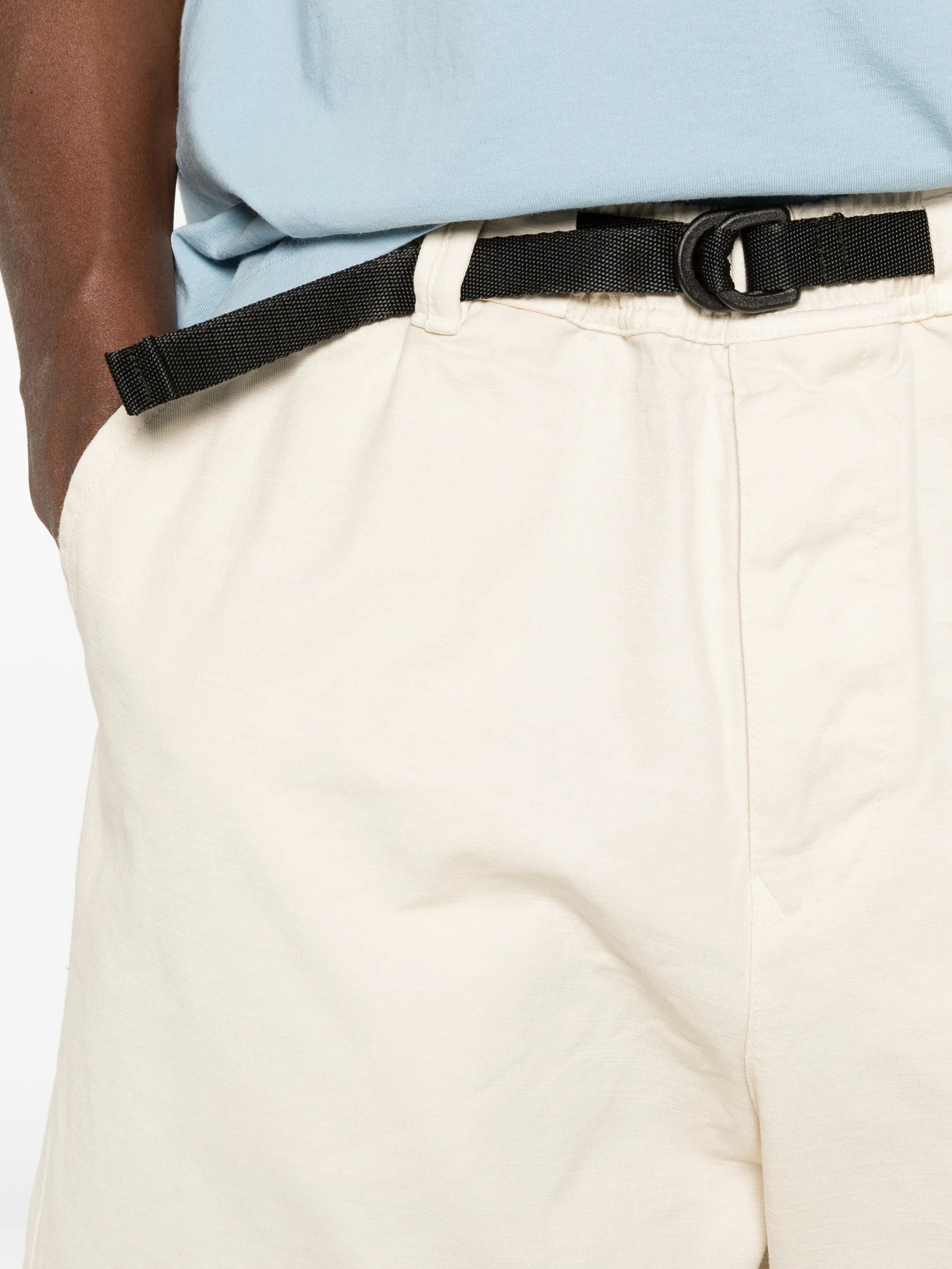 belted elasticated-waistband shorts
