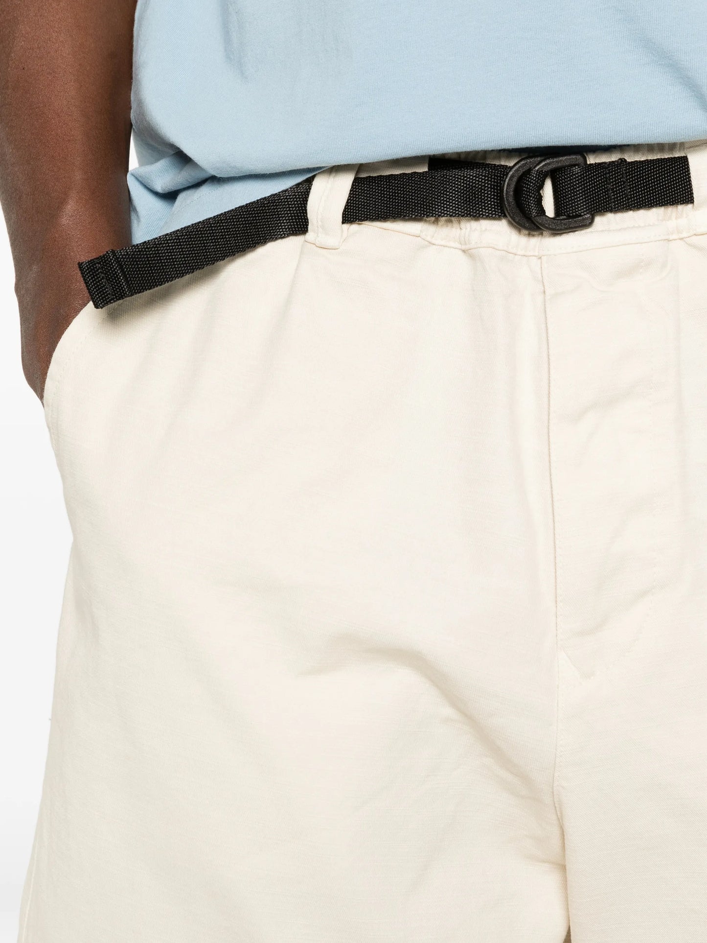 belted elasticated-waistband shorts
