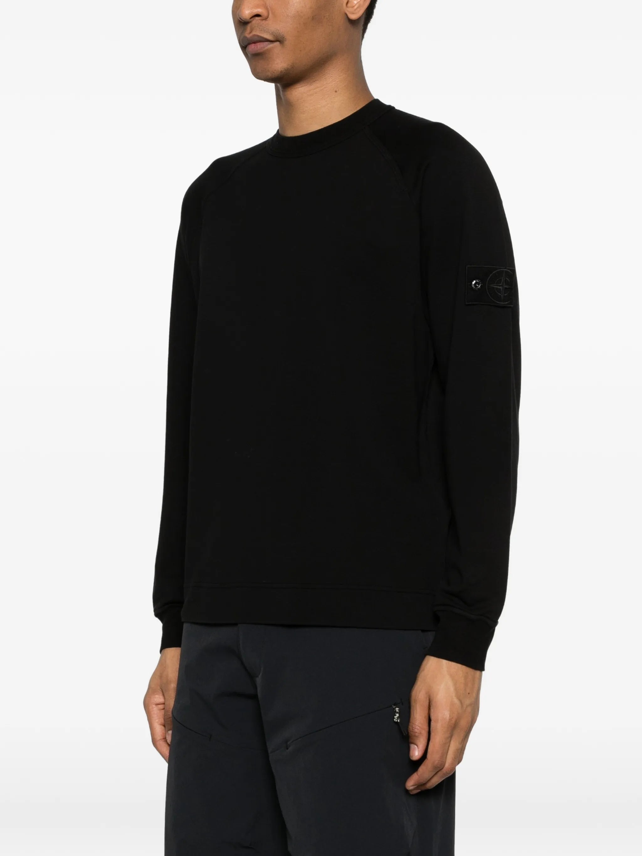 long-sleeved logo-patch sweatshirt