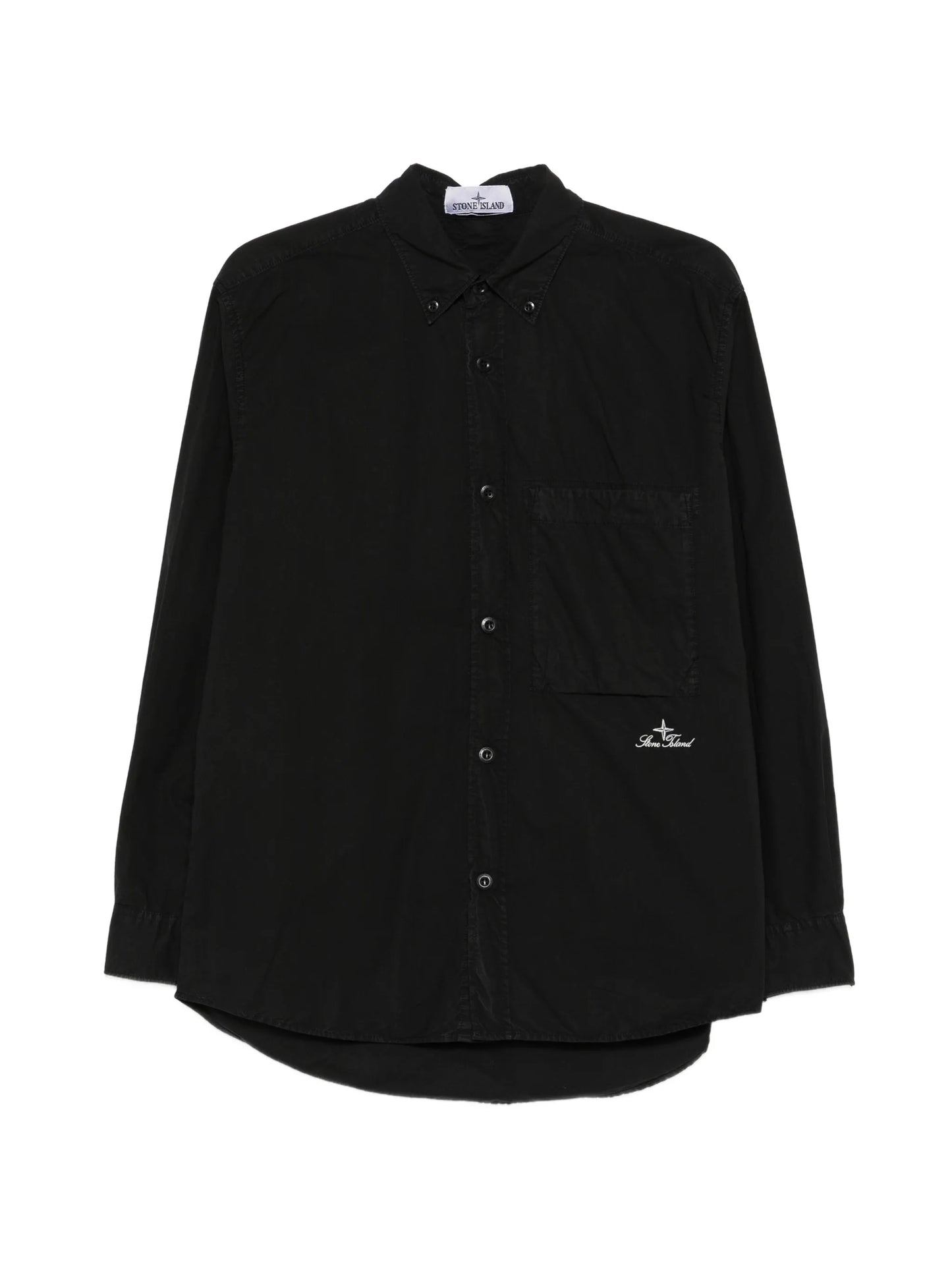 chest-pocket embroidery shirt