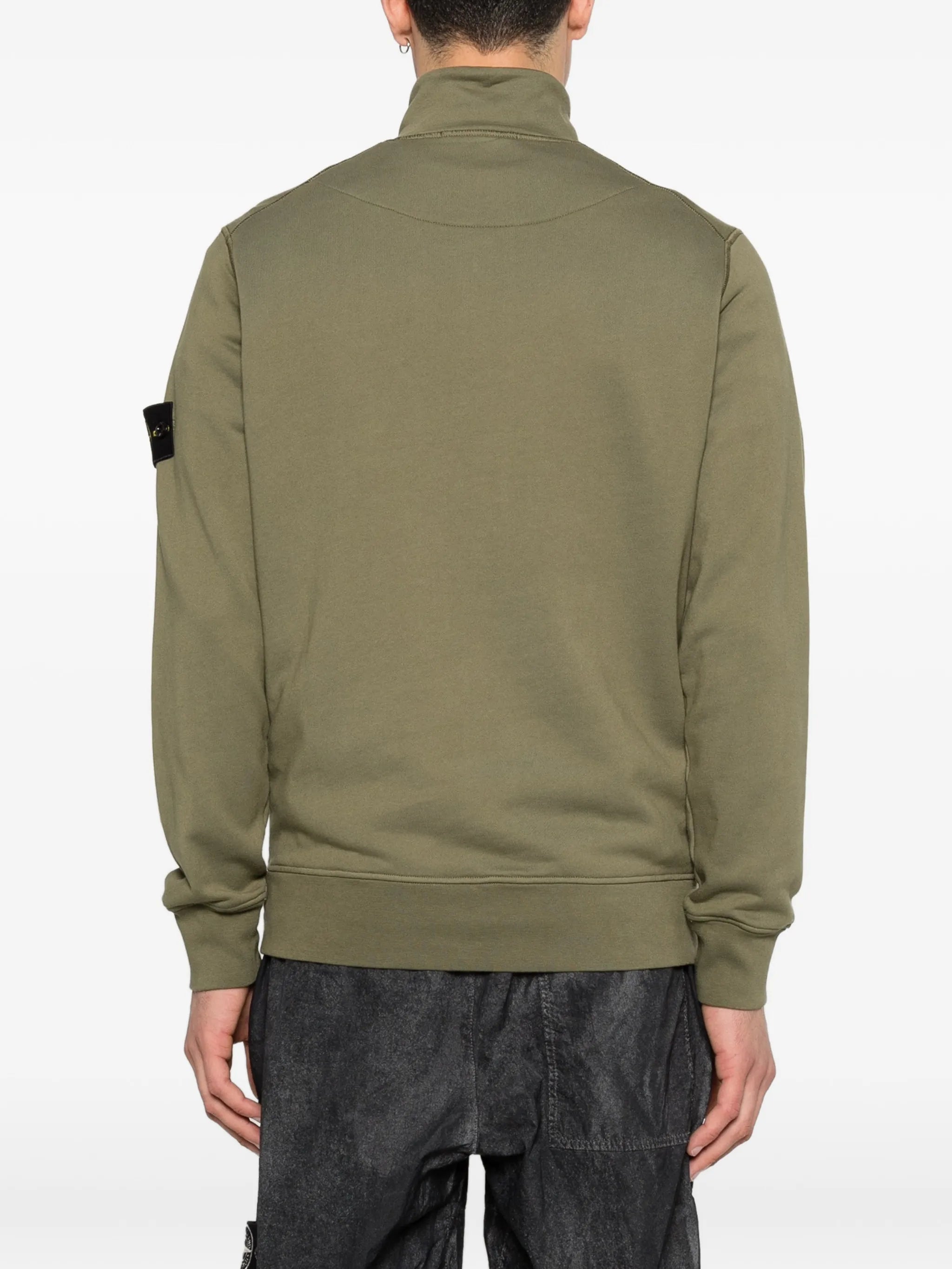 logo-patch half-zip sweater
