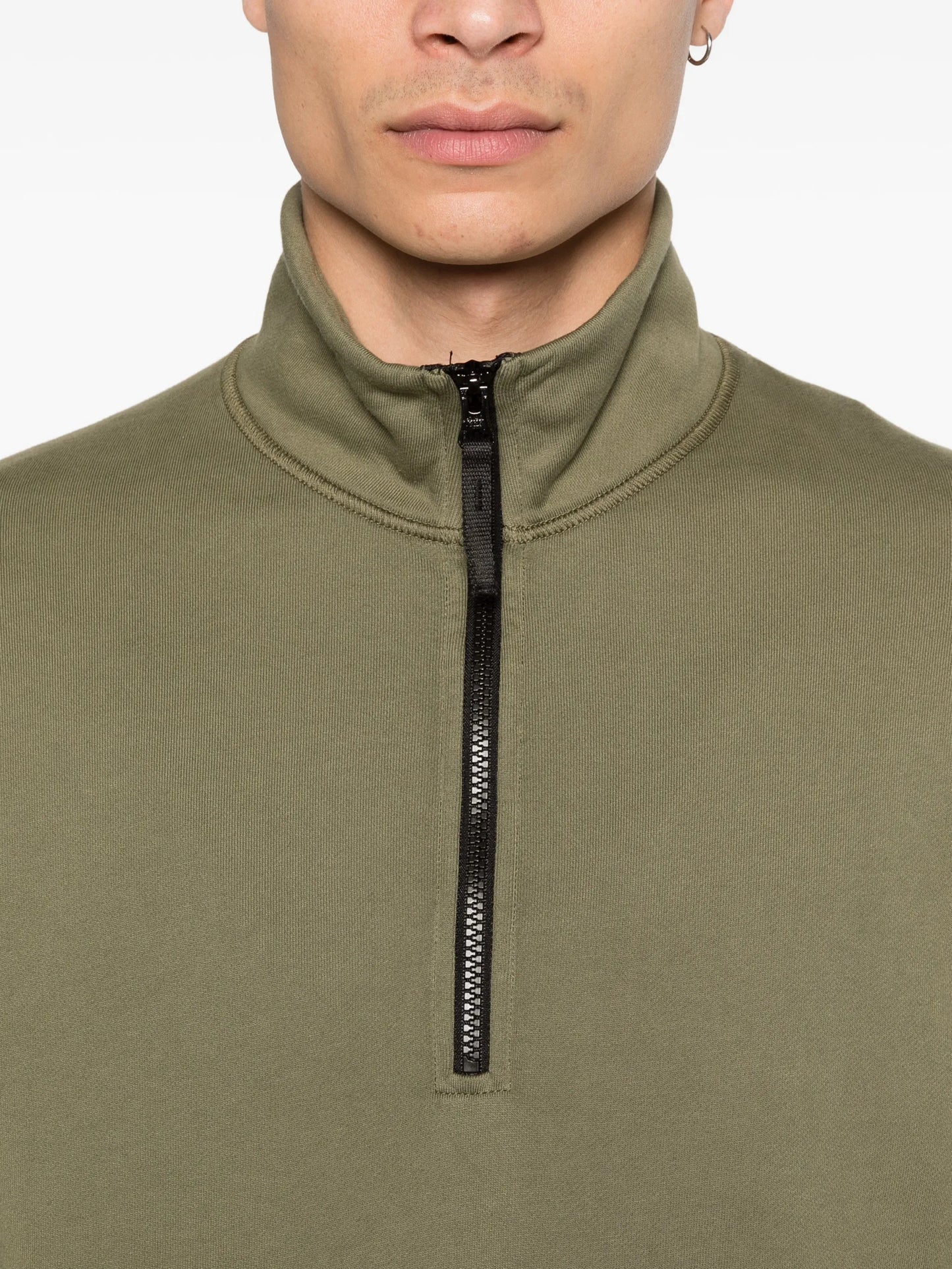 half zip long-sleeve sweatshirt