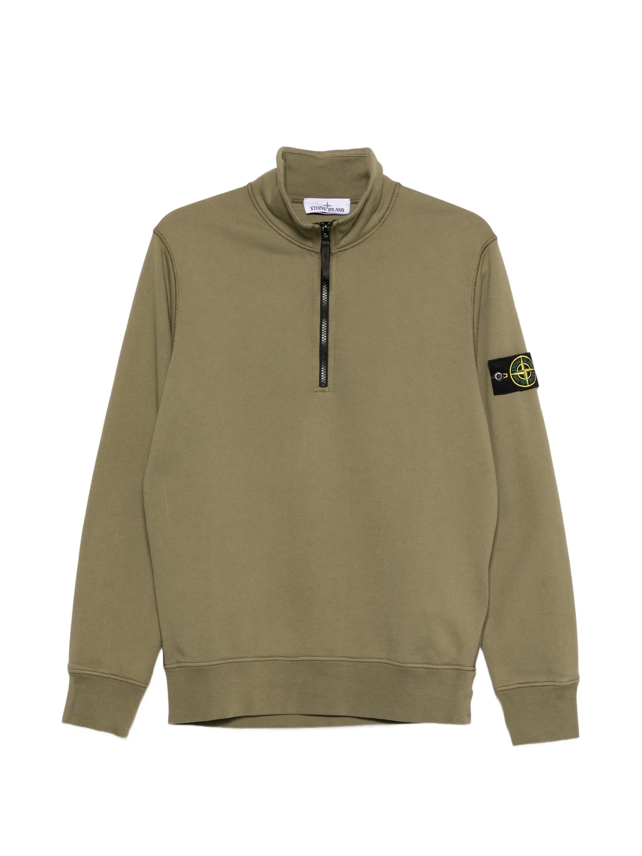 logo-patch half-zip sweater