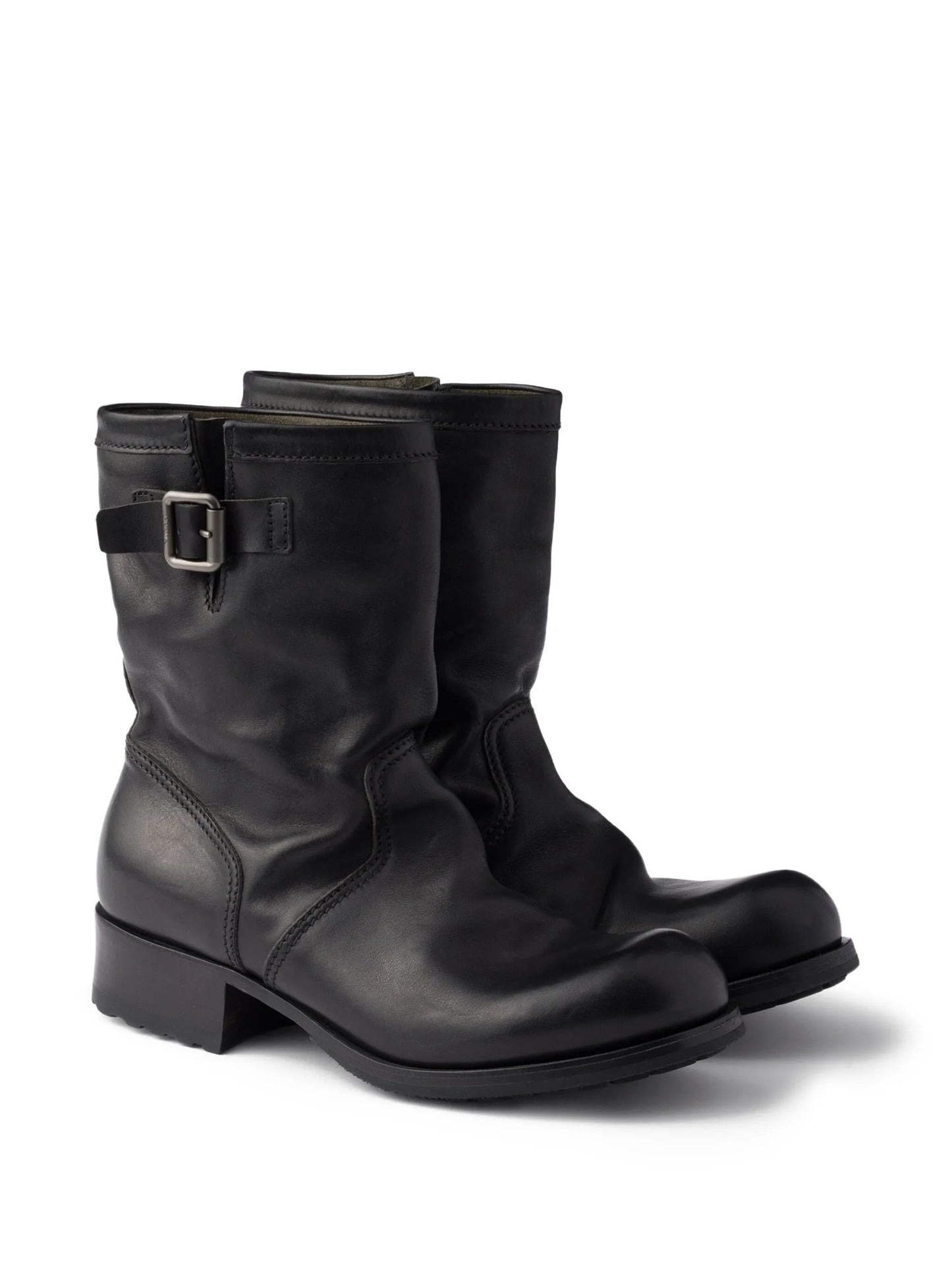 40mm leather buckle boots